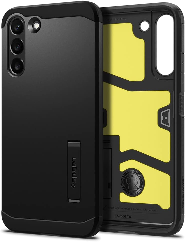 Detalle de Spigen Tough Armor pour Samsung S22 — coque noire