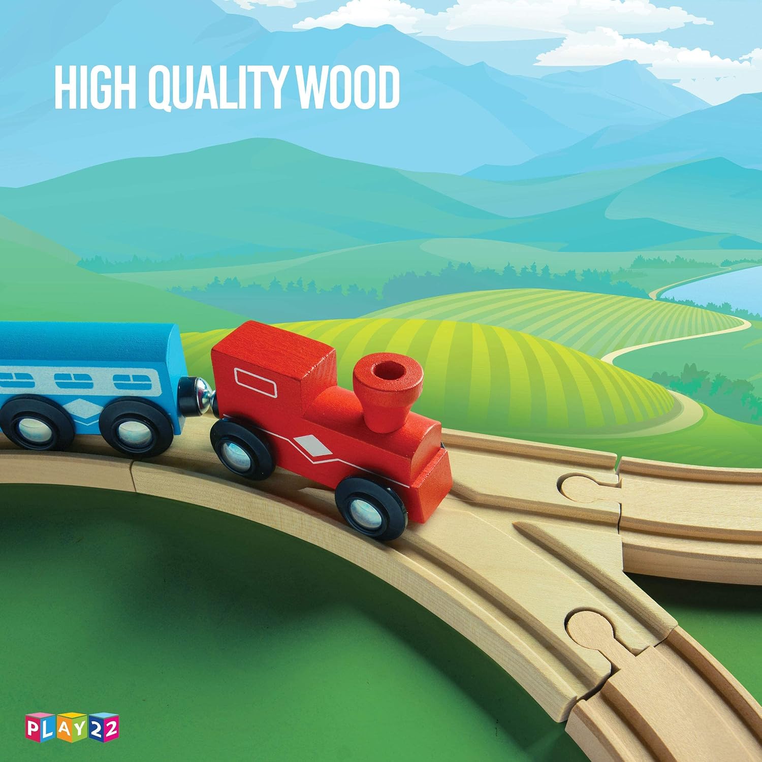 Thumbnail 6 de Play22 Wooden Train Tracks 52pc ๐