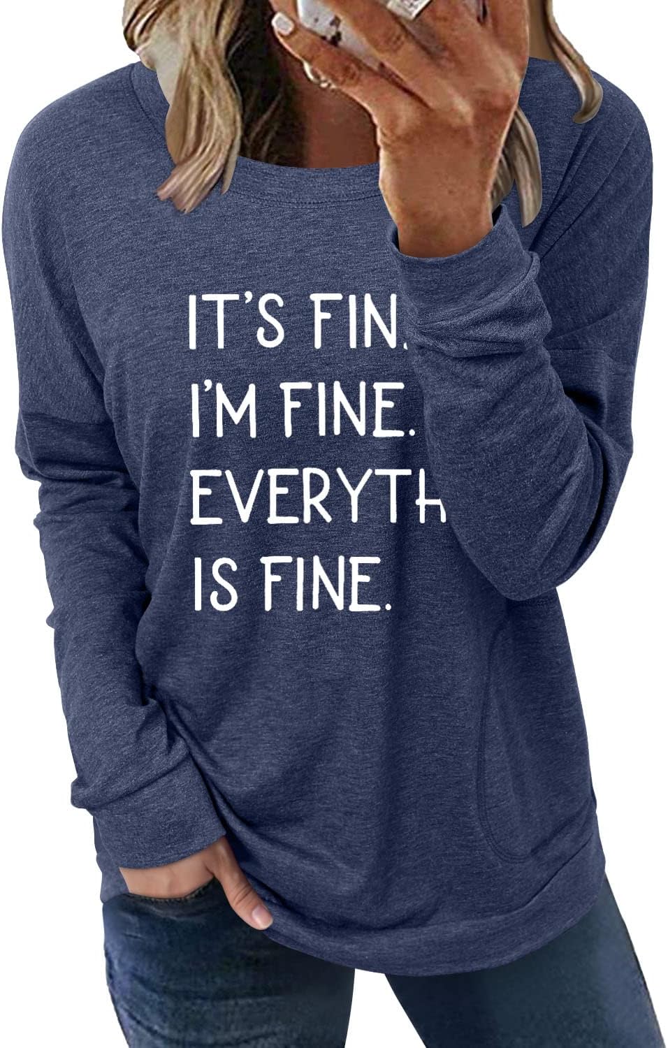 Detalle de Onlypuff Women's Long Sleeve Shirt with Side Pockets