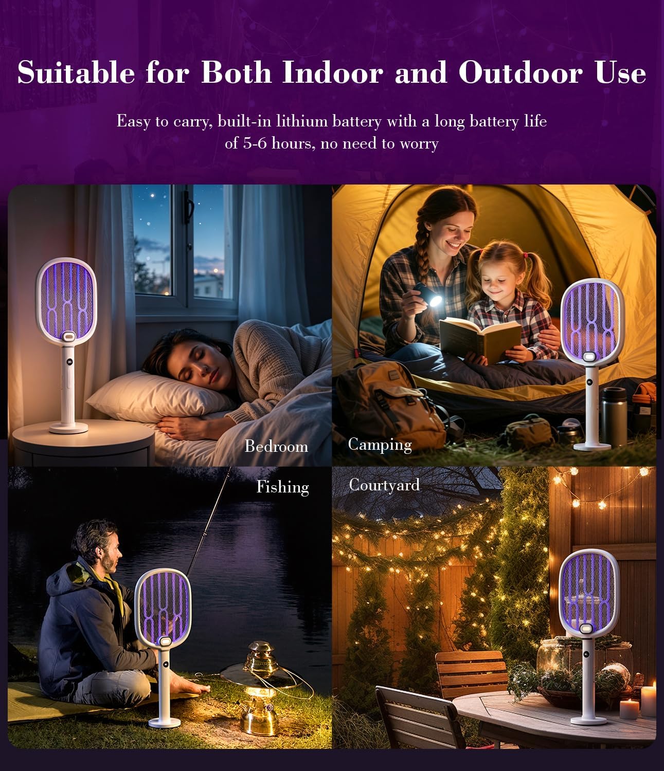 Detalle de 4-in-1 New Upgrade Electric Fly Swatter – 4000V-1S Rapid Mosquito Killer
