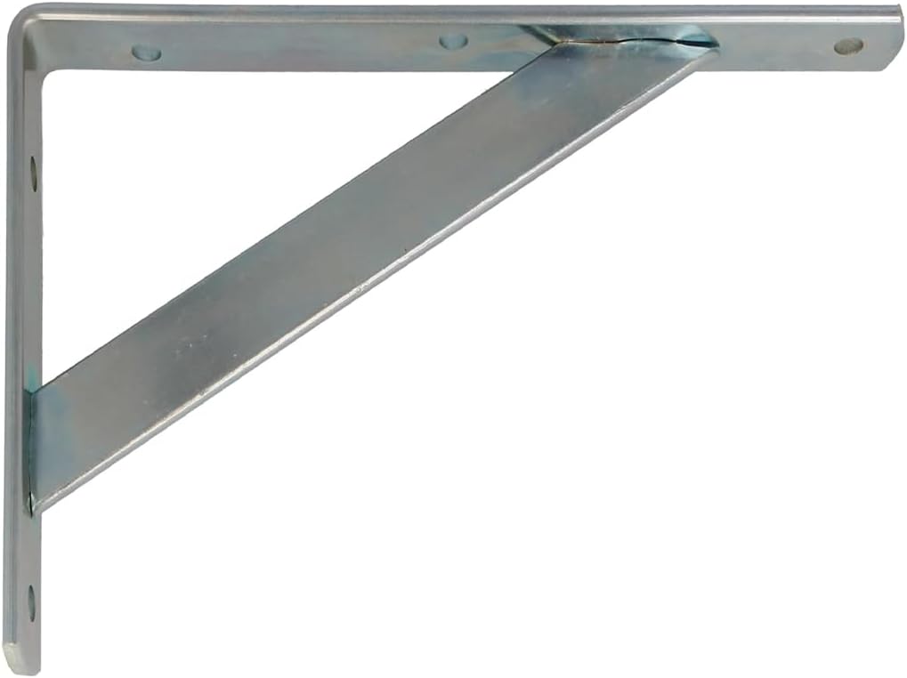 Amig Staffa mensola - Supporto scaffale angolare in acciaio, 320 kg, 200x125 mm, argento
