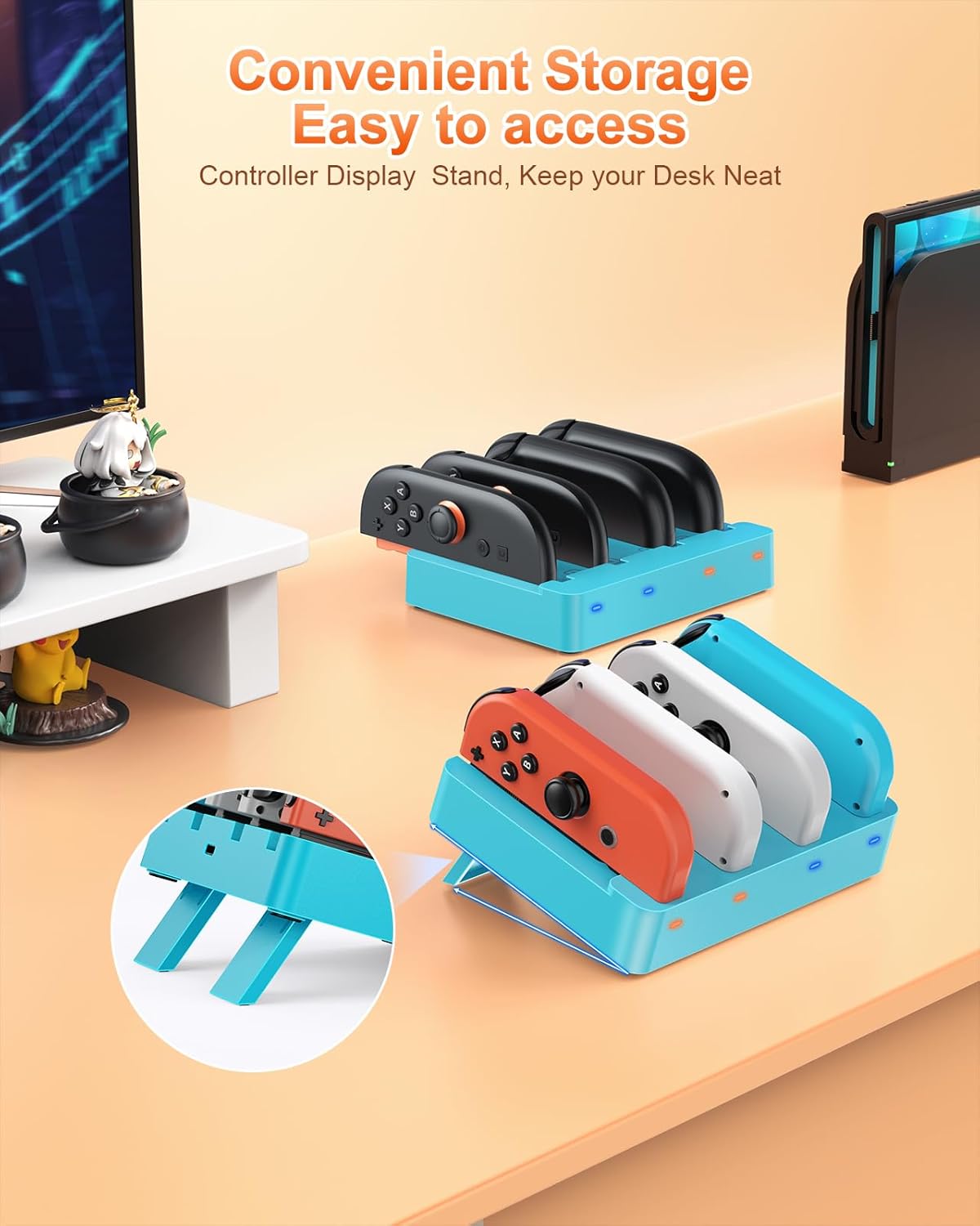 Thumbnail 3 de Switch JoyCon charger dock 4 ports, Blue