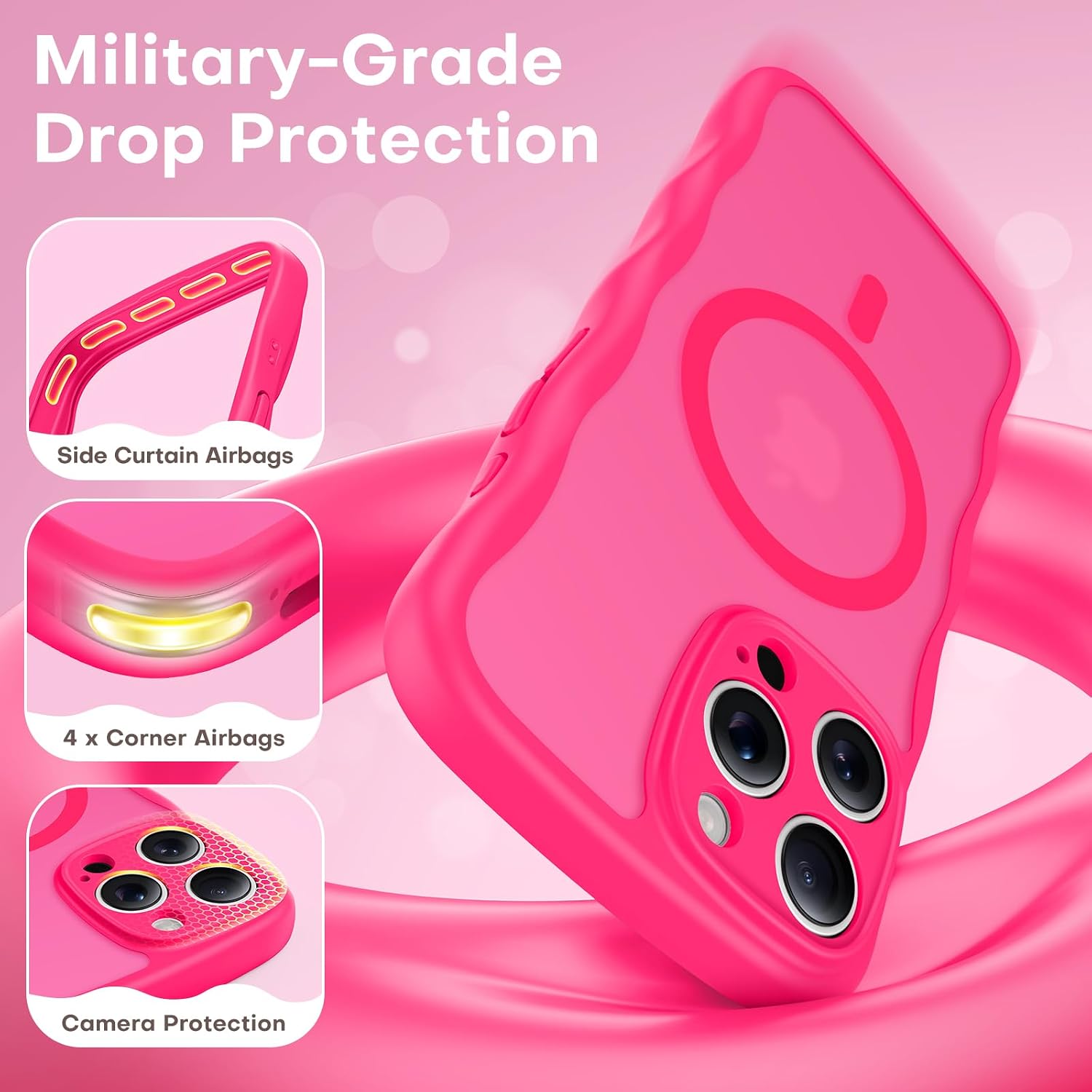 Thumbnail 4 de TAURI iPhone 16 Pro Max MagSafe Case, Hot Pink