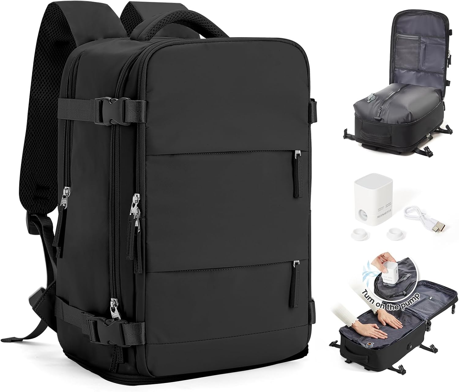 Detalle de SEAFEW Borsa da Cabina Sottovuoto con Zaino 30 L per Easyjet – Compatto, Impermeabile e Multifunzionale