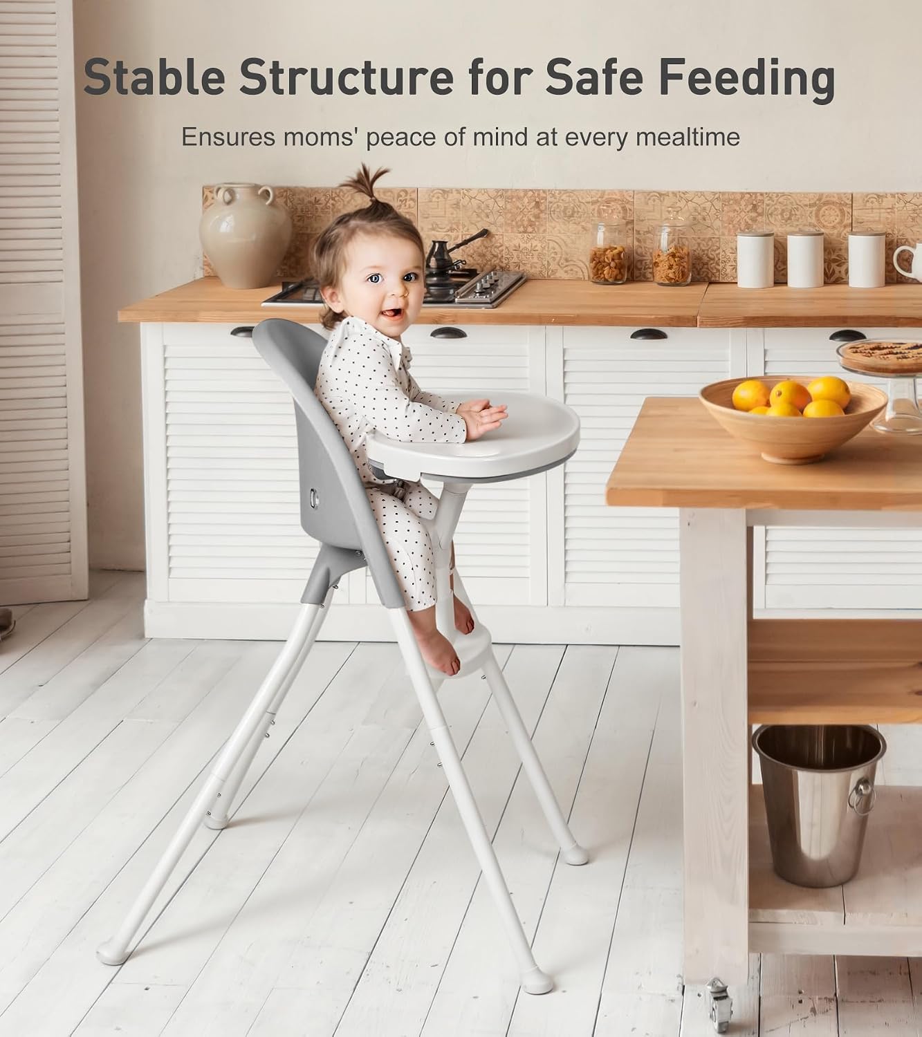 Thumbnail 4 de Mallify Foldable High Chair, 3-in-1 Convertible Baby Feeding Chair, Gray