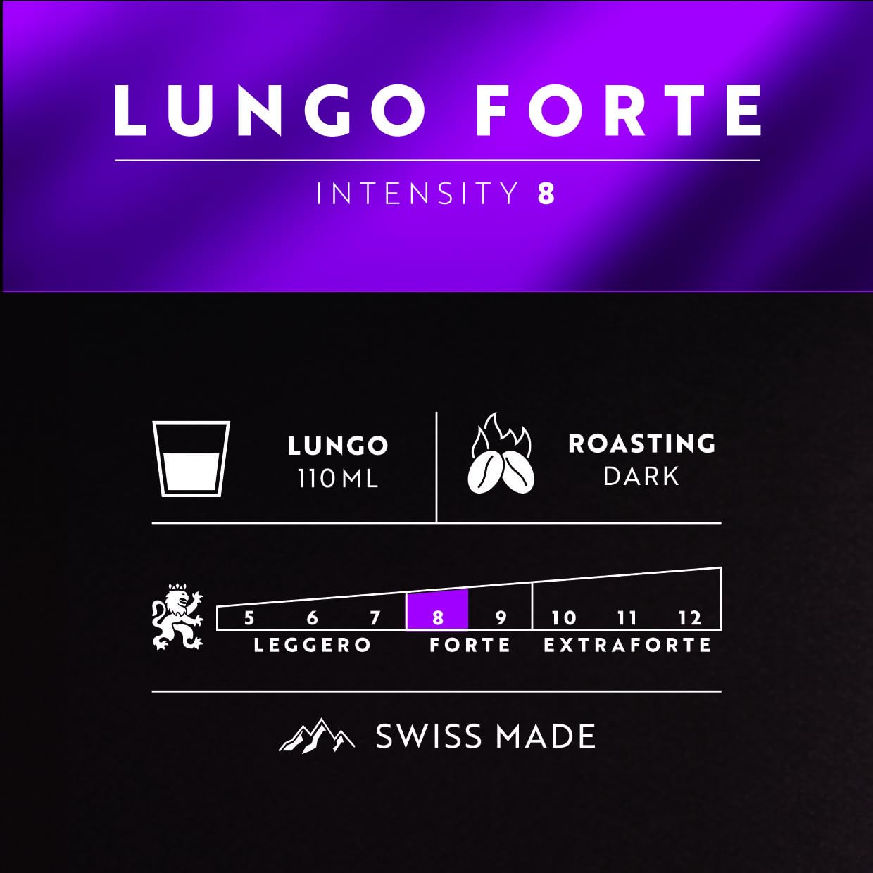 Thumbnail 1 de Café Royal Lungo Forte – Nespresso-kompatible Kaffeekapseln, 100 Kapseln, 100% Arabica, dunkle Röstung, Intensität 8/12