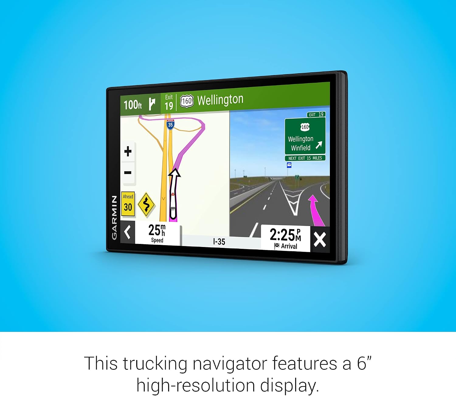 Detalle de Garmin dezl OTR610 6-Inch Truck Navigator with Custom Routing and BirdsEye Imagery