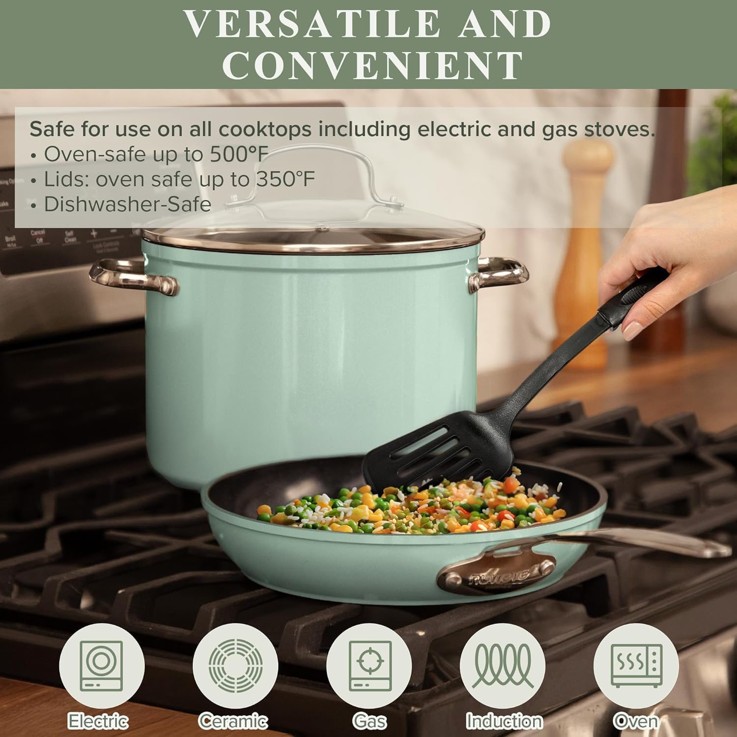 Thumbnail 2 de Nuwave Healthy Duralon Blue Ceramic Cookware Set