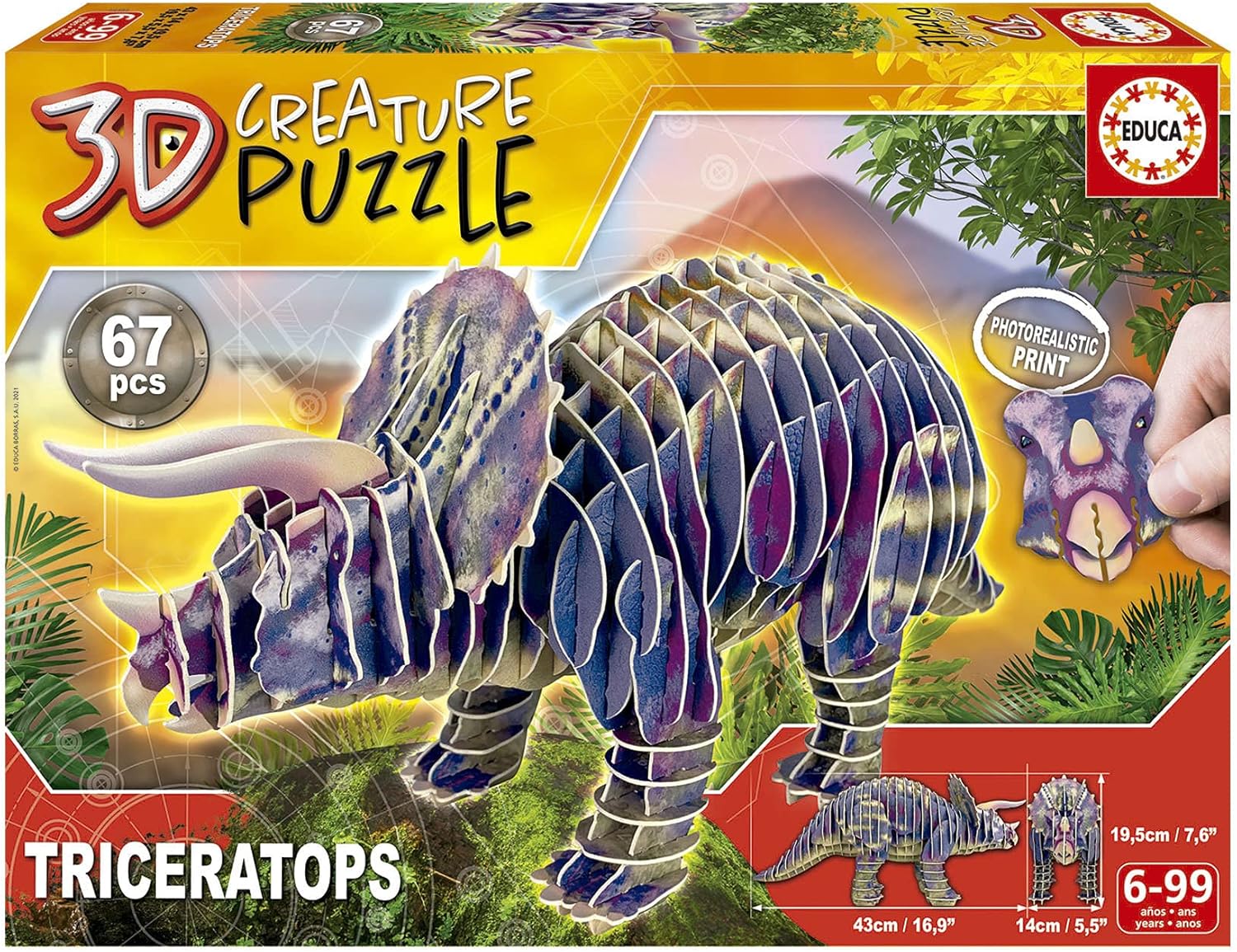 Thumbnail 5 de 3D Puzzle T-Rex (Educa 19182) mit 82 Teilen für Kinder & Erwachsene ab 6 Jahren