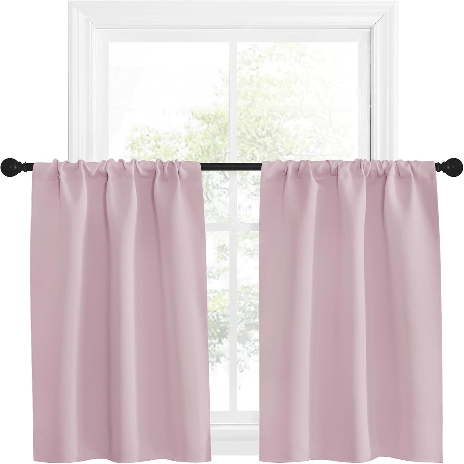 Detalle 2 de NICETOWN 2 Blackout Curtain Panels, Baby Pink, 42 x 36 in, Rod Pocket