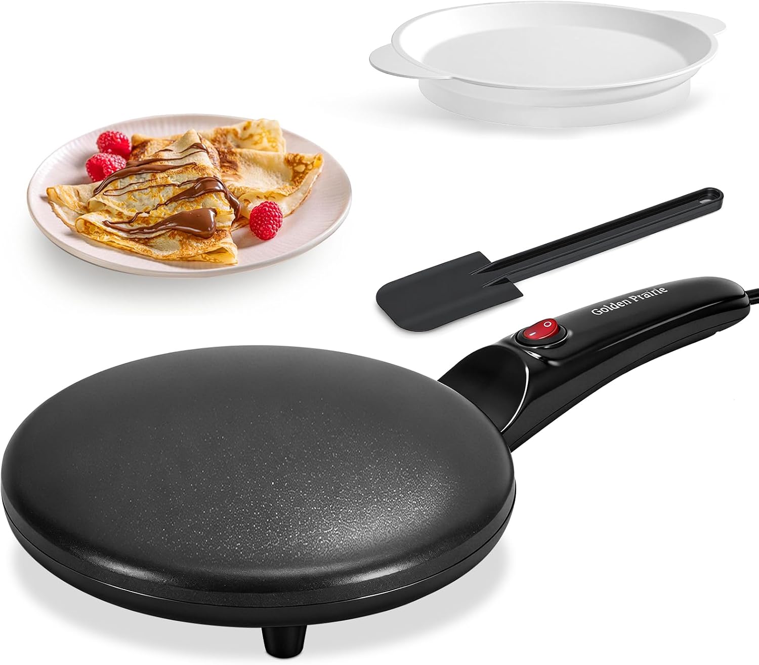 Detalle de Electric Crepe Maker with 8" Nonstick Pan — 800W, Auto Temp Control