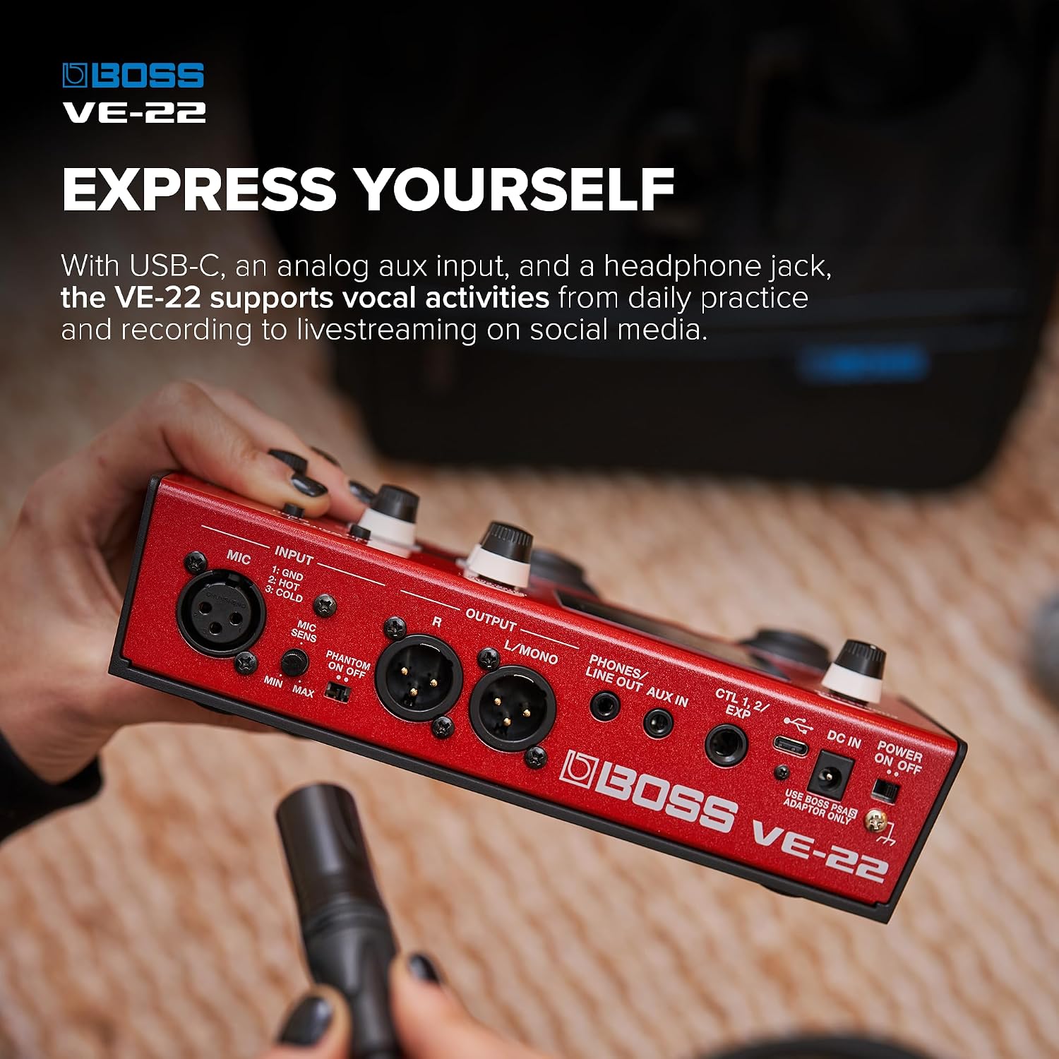 Thumbnail 6 de BOSS VE-22 Vocal Performer Vocal Effects Processor with Harmony, Doubling & USB-C