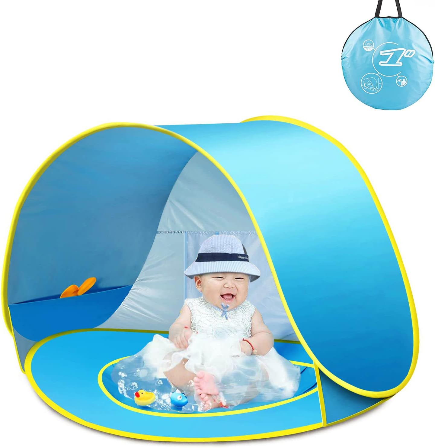 Thumbnail 6 de Pop Up Baby Beach Tent with Automatic Sun Shade & Mini Pool (Pink)