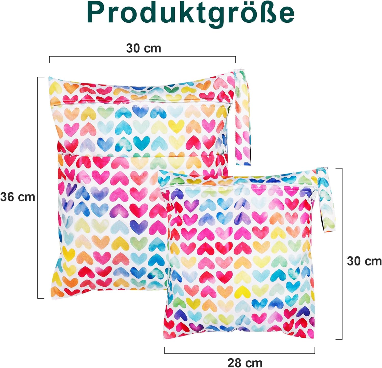 Thumbnail 6 de Loscarol Wetbag Kindergarten (2er Set, groß + klein) mit Druckknopfgriff – Nassbeutel für Windeln & mehr