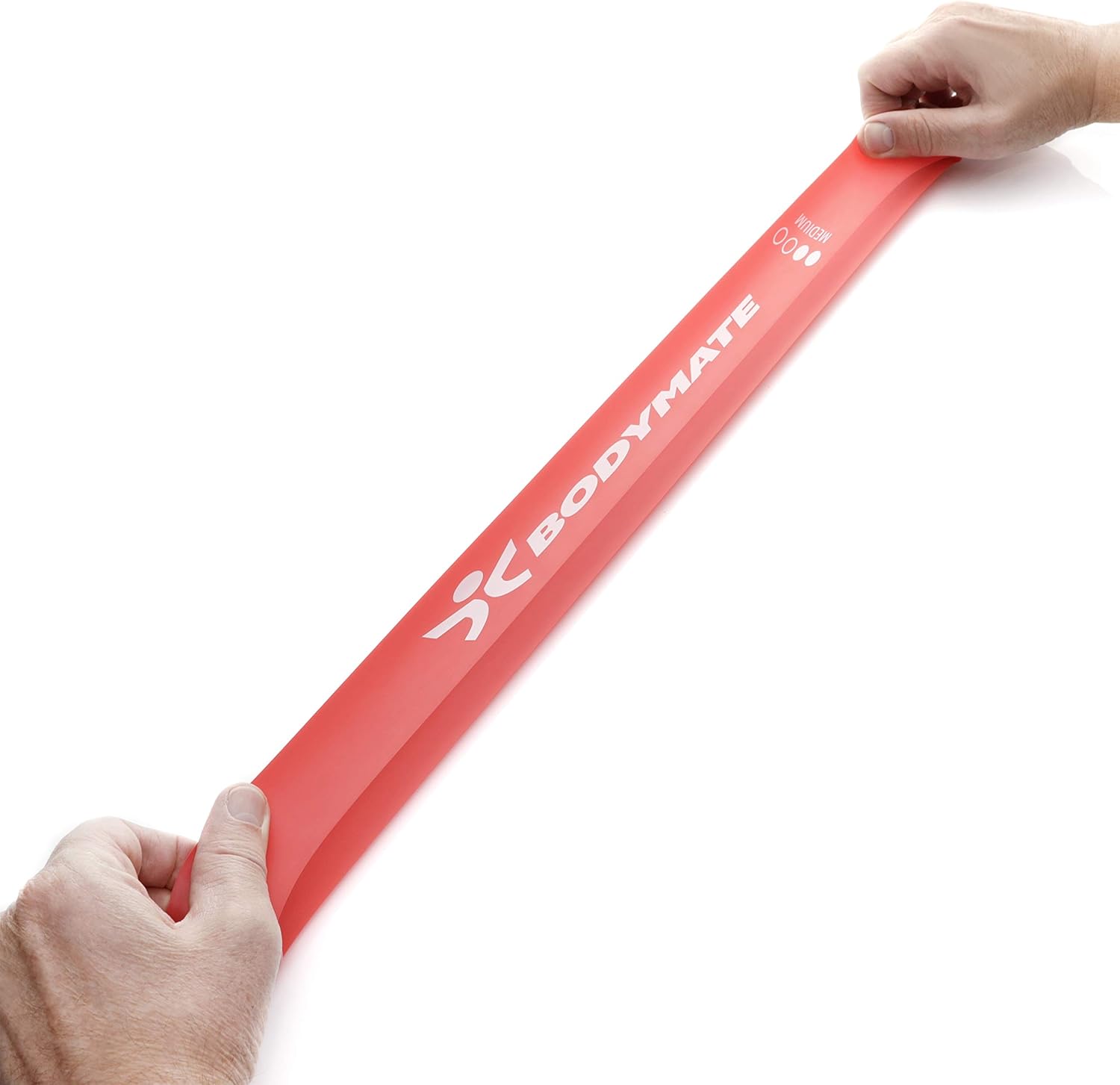 Detalle de BODYMATE Lot de 4 bandes de résistance élastiques en latex naturel (avec pochette) – 60 cm x 5 cm