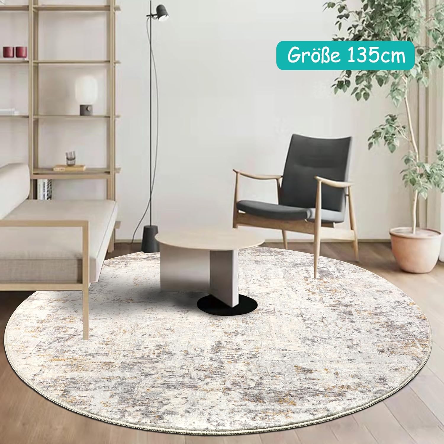 Detalle 2 de Capslpad Abstrakt Teppich 135 cm rund