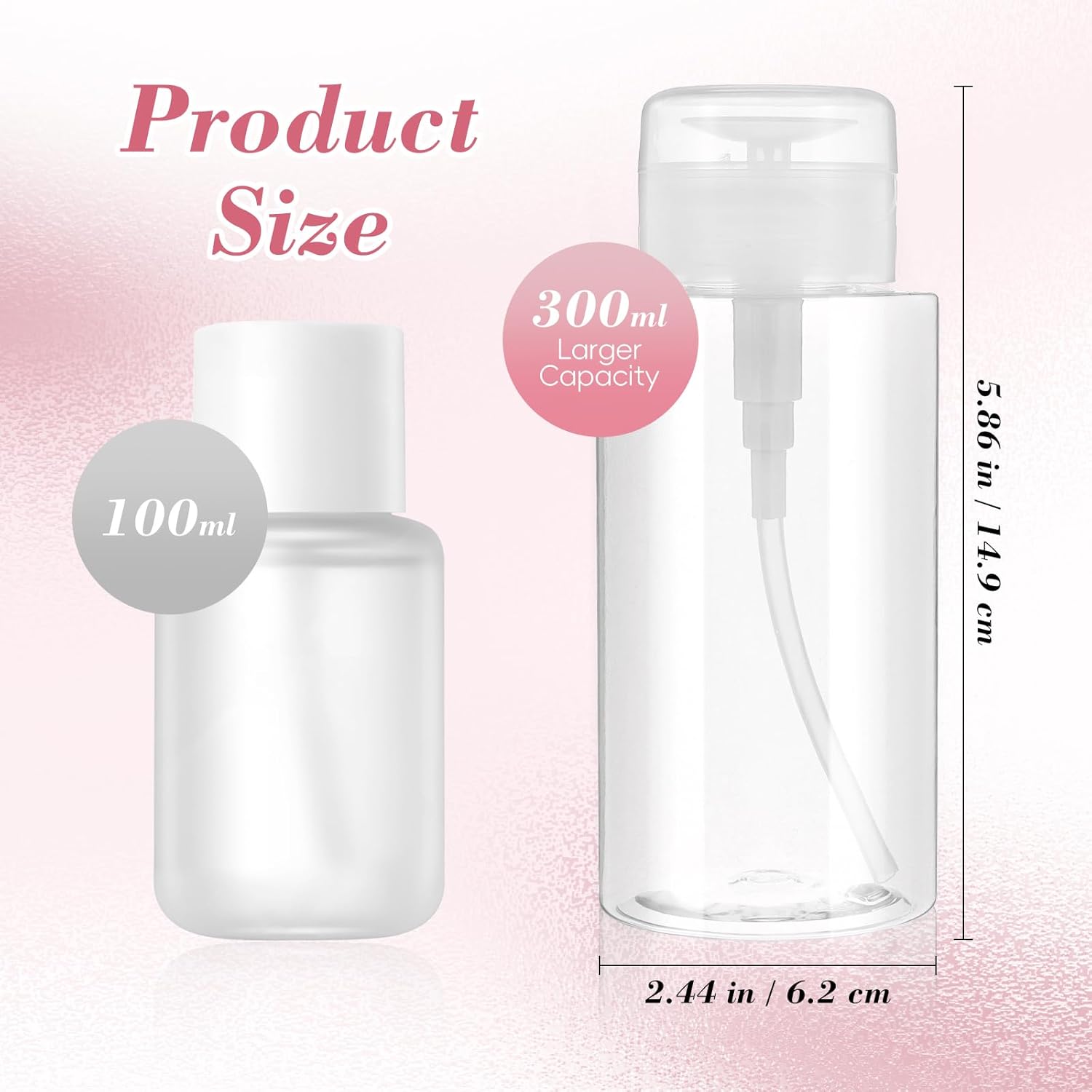 Detalle de 300ml Acetone Pump Dispenser Bottle for Nails đź’…