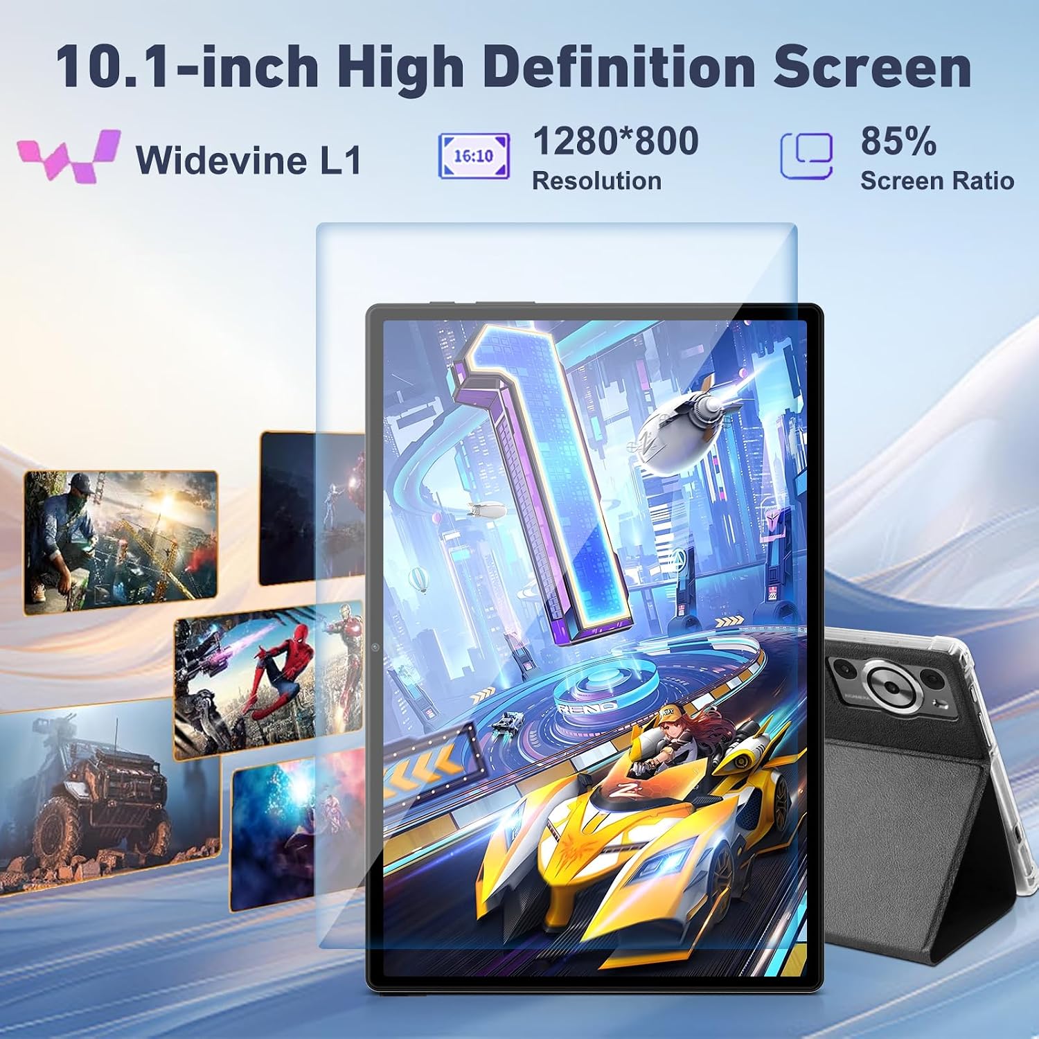 Detalle 2 de Tablet 10 Inch Android 15 with Gemini AI, 30GB RAM & 128GB ROM (TF 2TB) — Keyboard & Mouse Included