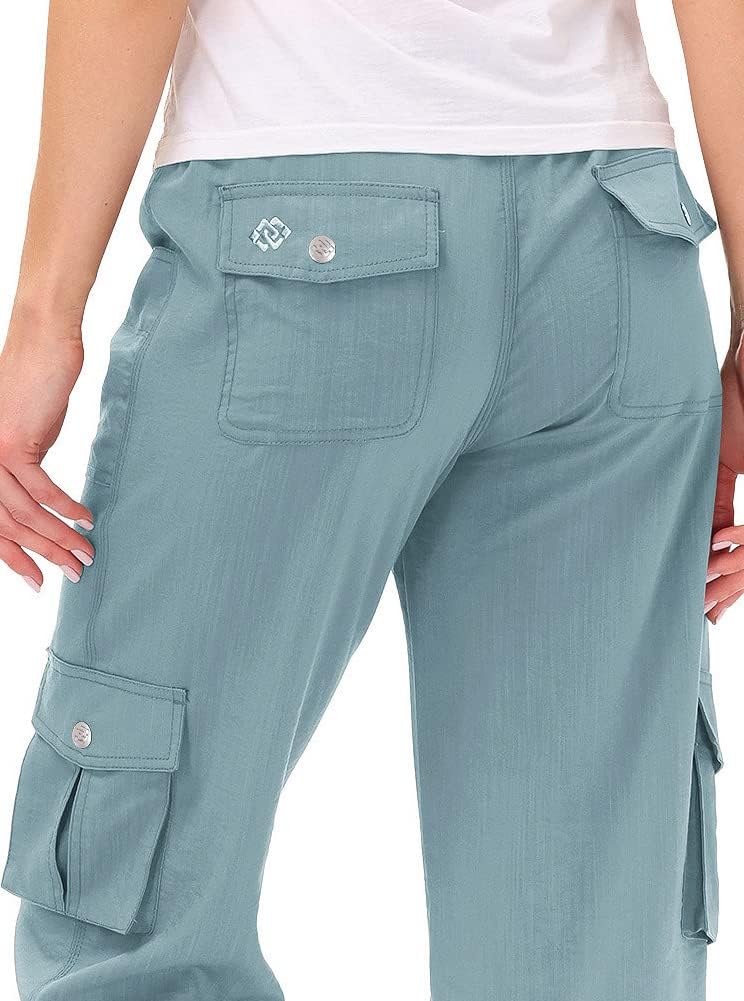 Detalle 2 de MoFiz Women’s Capri Hiking Cargo Pants with Pockets (Dry Fit, Stretch, Zipper Closure)