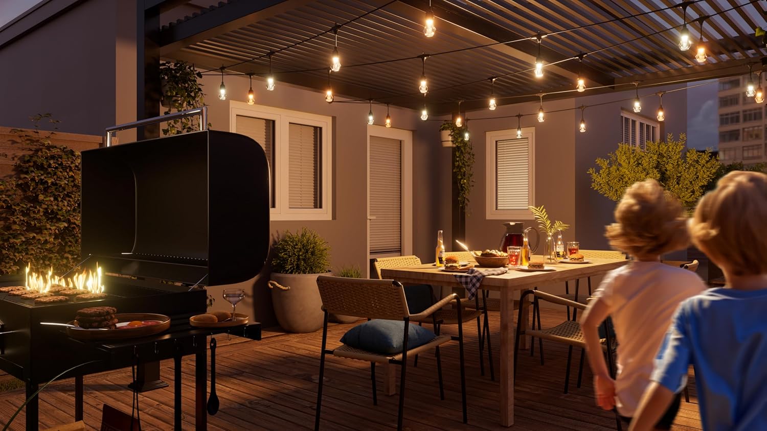 Thumbnail 6 de Nanoleaf Matter Essentials: Catena Luminosa Esterno Starter Kit 15M LED RGBICW — IP65, 20 Lampadine, WiFi/Bluetooth & Matter