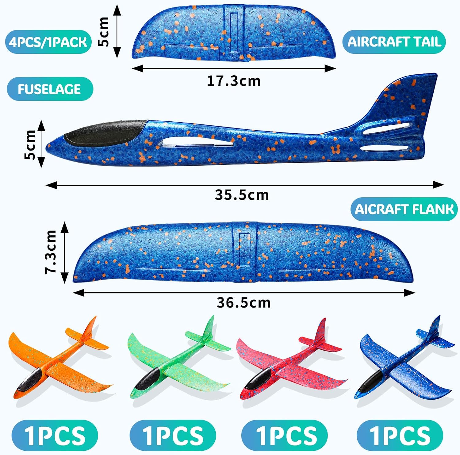 Detalle 2 de PATRICHOR Styropor Flugzeuge 4er Pack