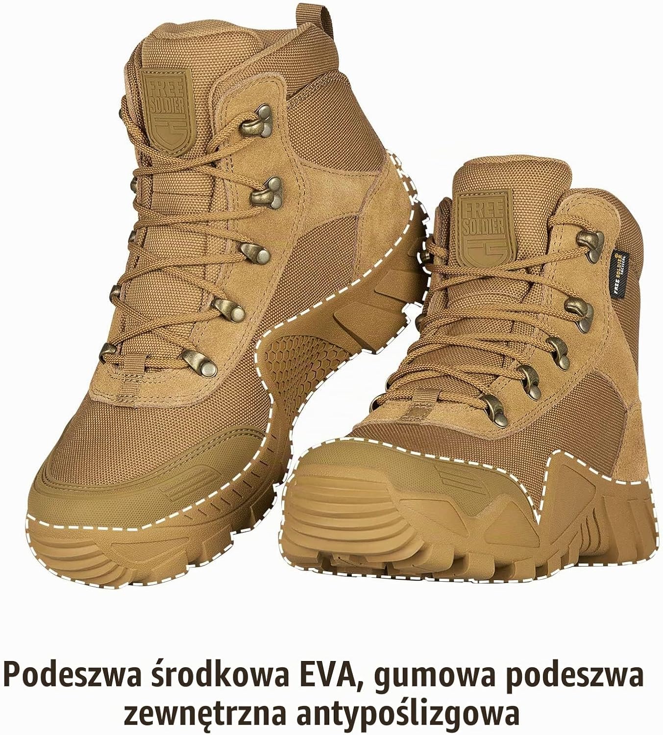 Detalle 2 de FREE SOLDIER 1760419031 – męskie buty trekkingowe z wodoodporną podszewką