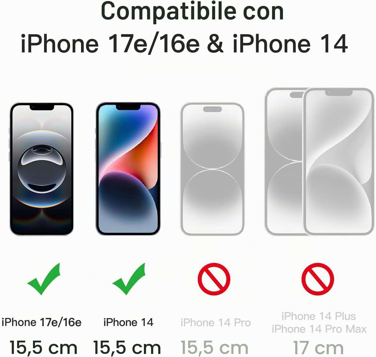 Detalle 2 de JETech Privacy Pellicola Protettiva in Vetro Temperato per iPhone 17e (2026) / 16e / 14 da 6,1" - Pacco da 2