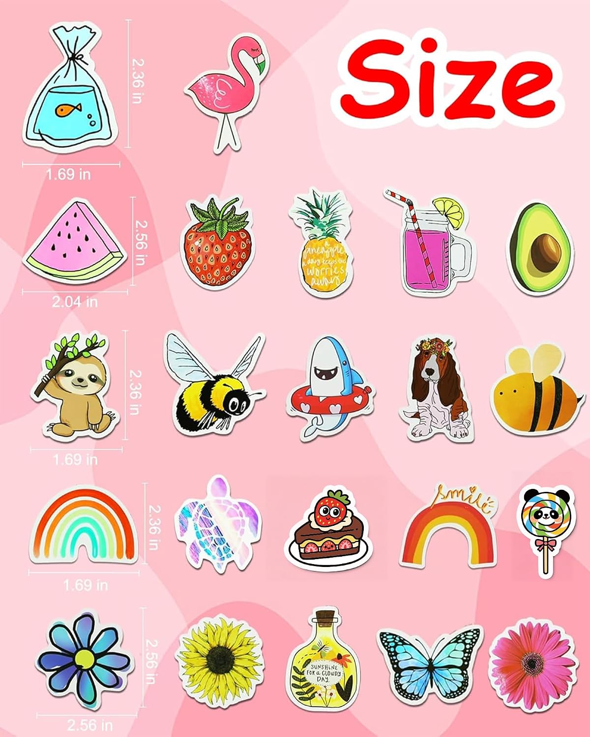 Thumbnail 4 de Cute-200pcs Water Bottle Stickers 200 pack ๐จ