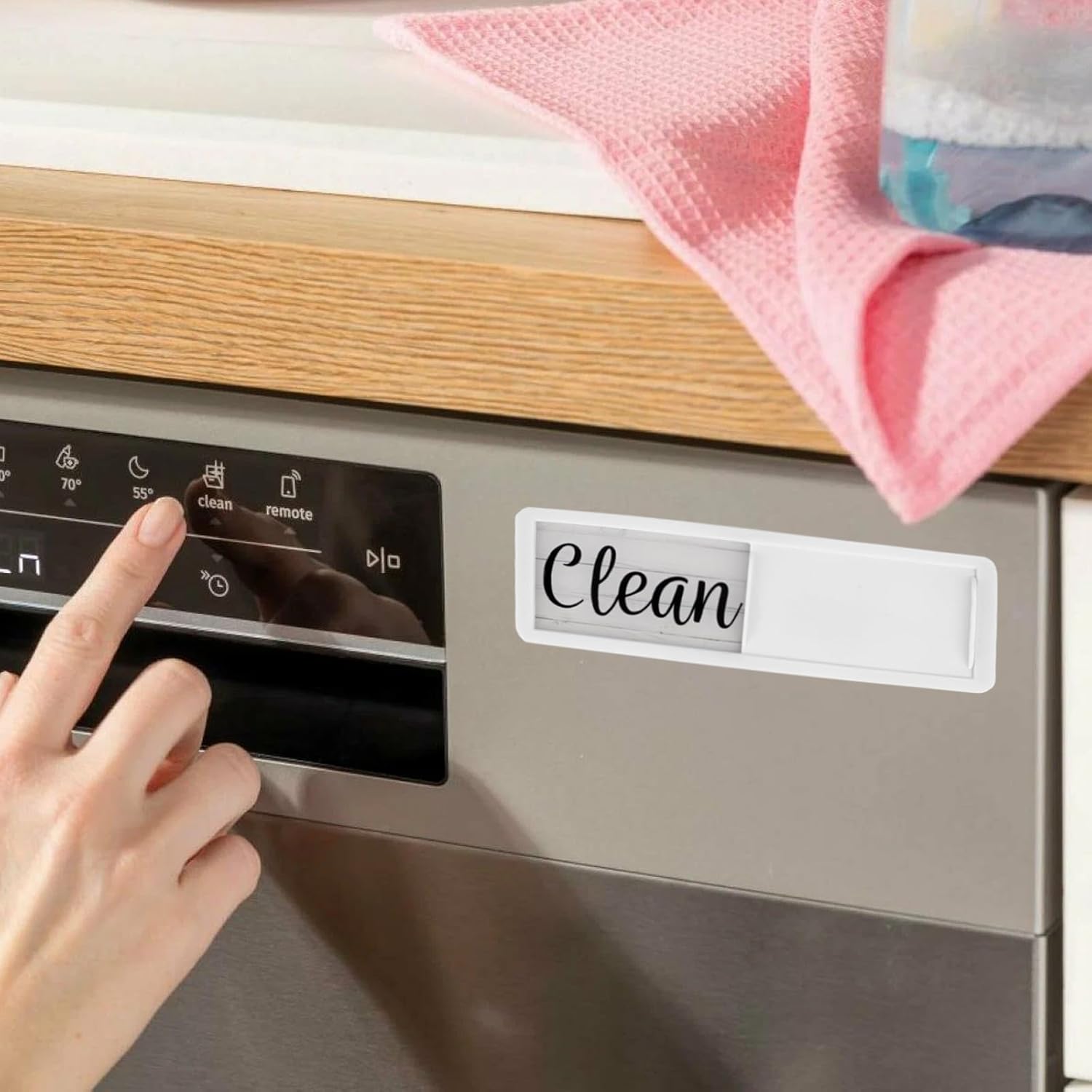 Thumbnail 2 de Realth Dishwasher Clean/Dirt Magnet Sign (17.5cm x 5cm) with Slide Indicator