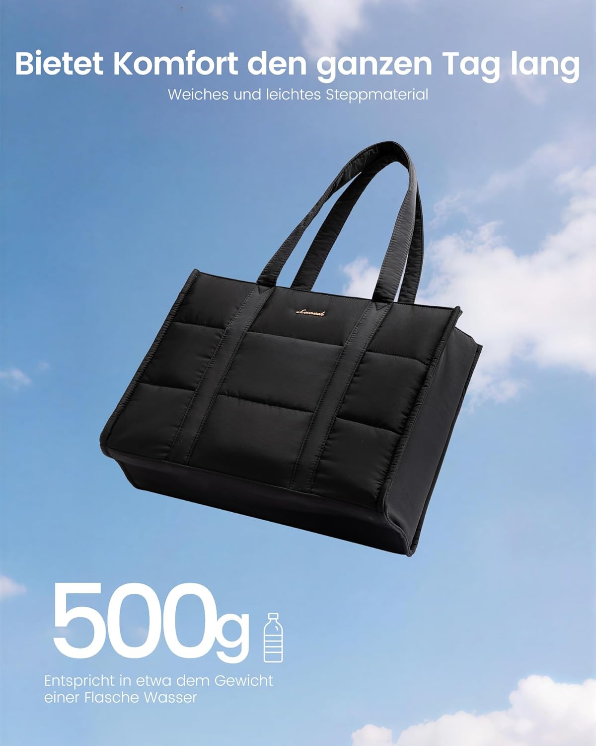 Thumbnail 2 de LOVEVOOK Laptoptasche Damen für 15,6 Zoll – große Puffer/Shopper-Tote für Uni, Business & Alltag