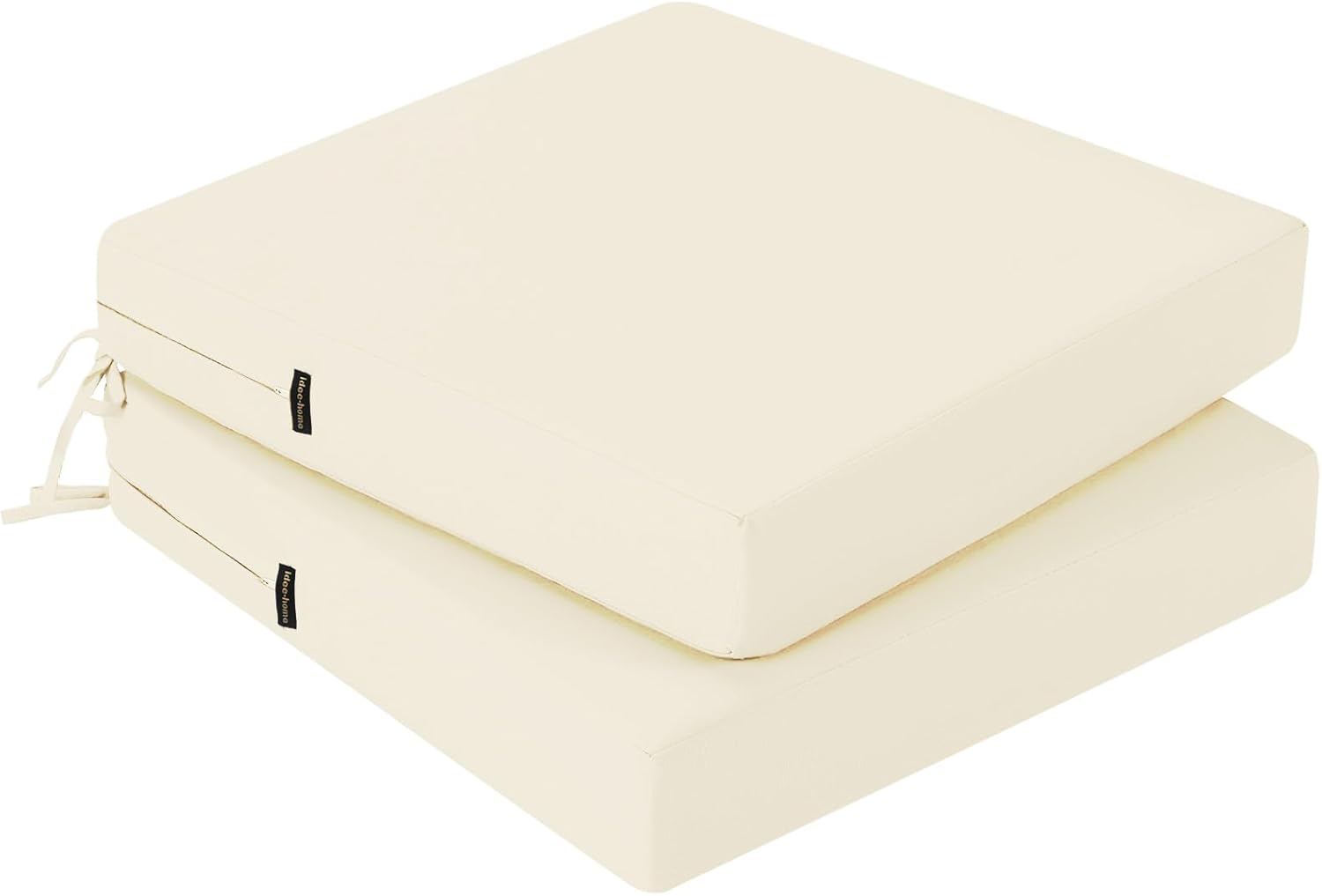 Detalle de PRIMEPATIO Outdoor Chair Seat Cushions Set of 2 – 40 x 40cm, 7cm Thick, Beige