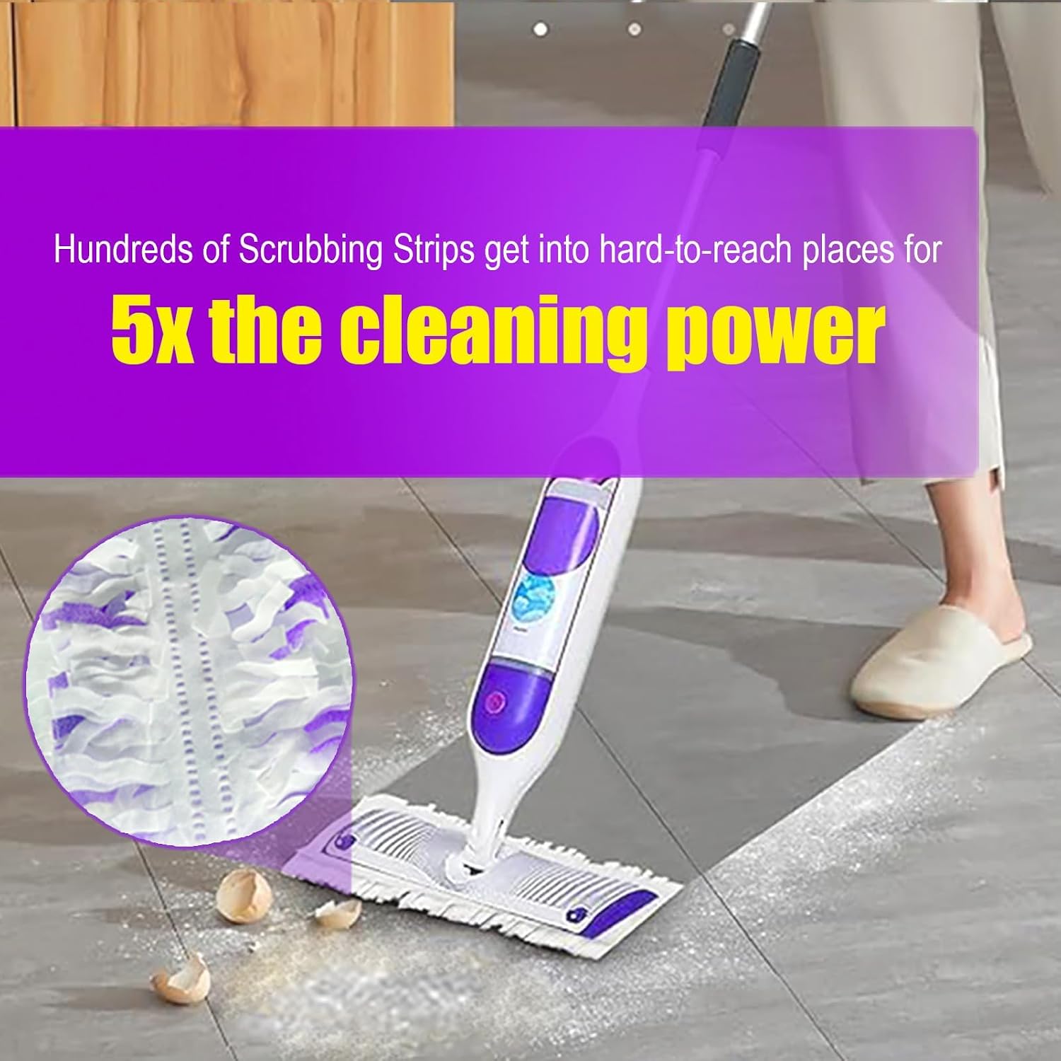 Detalle 2 de 30 Pack Disposable Power Mop Pads for Swiffer Power Mop – 5X Cleaning Power, 12+ Layers, 15.4 x 5.9 in
