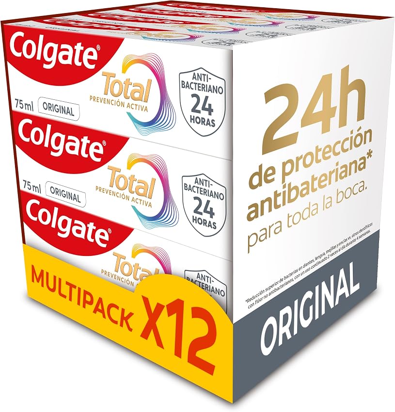 Detalle de Colgate Total Prevención Activa 12x75ml | Protección 24h🦷
