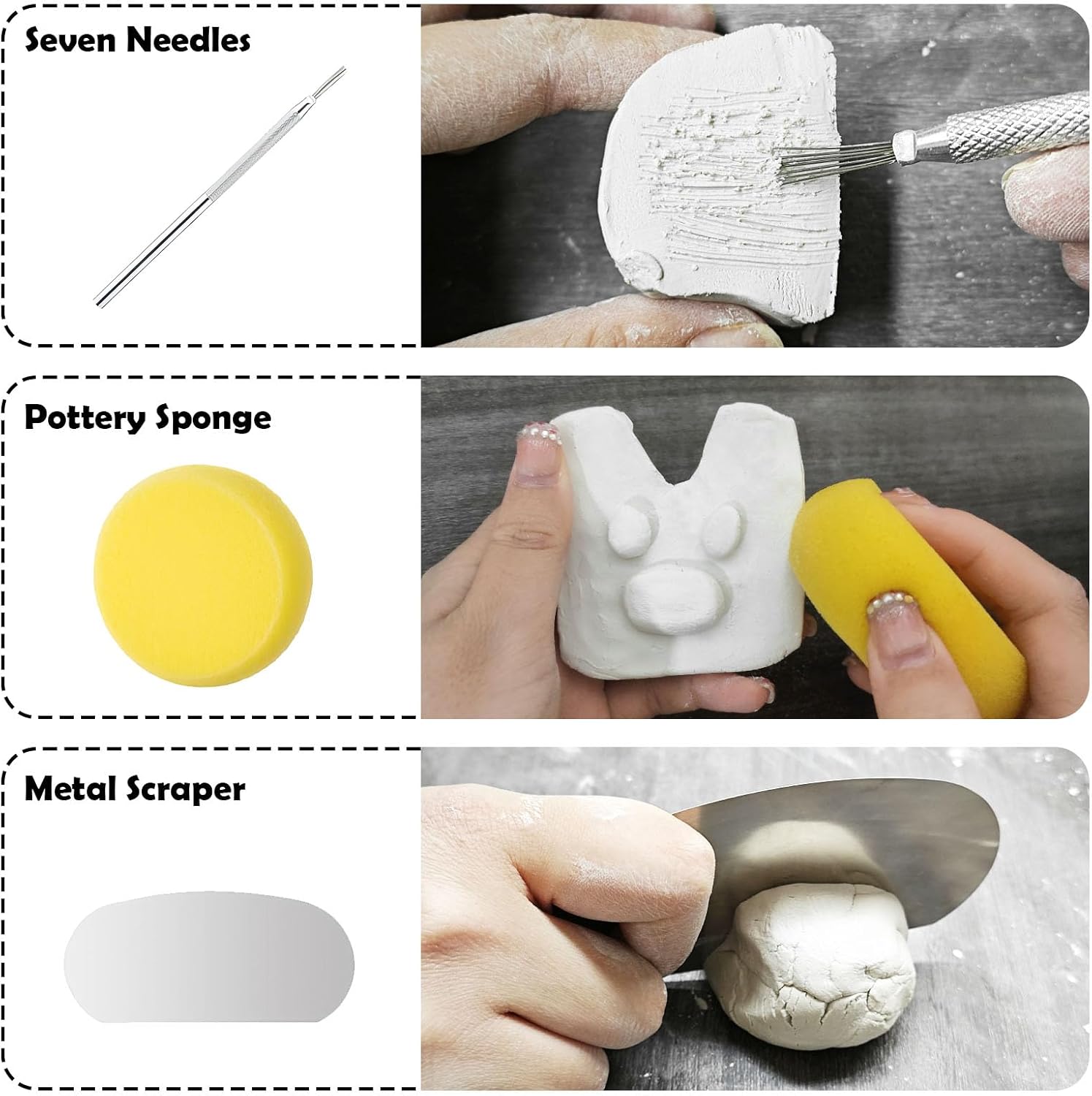 Thumbnail 6 de EIGTWEN Vernis argile autodurcissante 100 ml (finition gloss) + kit d’outils de poterie (29 pièces)
