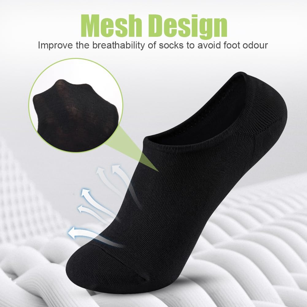 Detalle 2 de OFFCUP 1 Bamboo Trainer Socks, 6-Pair Non-Slip No-Show Multipack