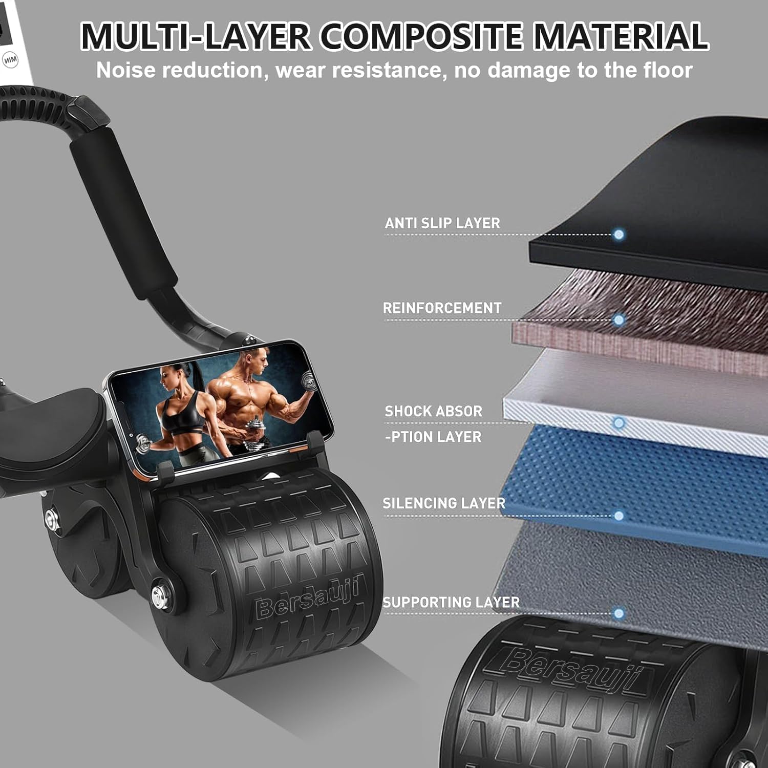 Thumbnail 5 de 2025 New Ab Roller Wheel with Knee Mat