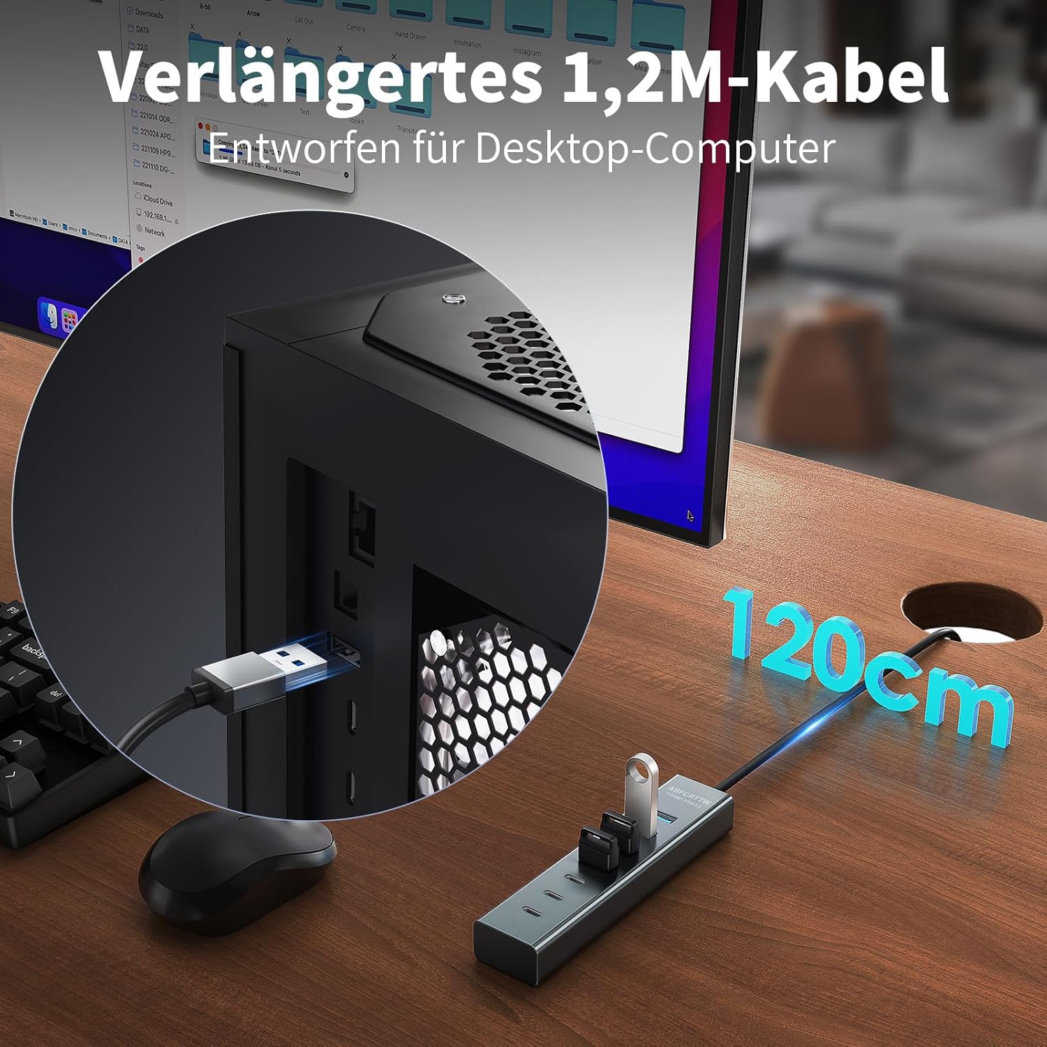 Thumbnail 2 de 7-Port USB Hub 3.0 120 cm 🖥