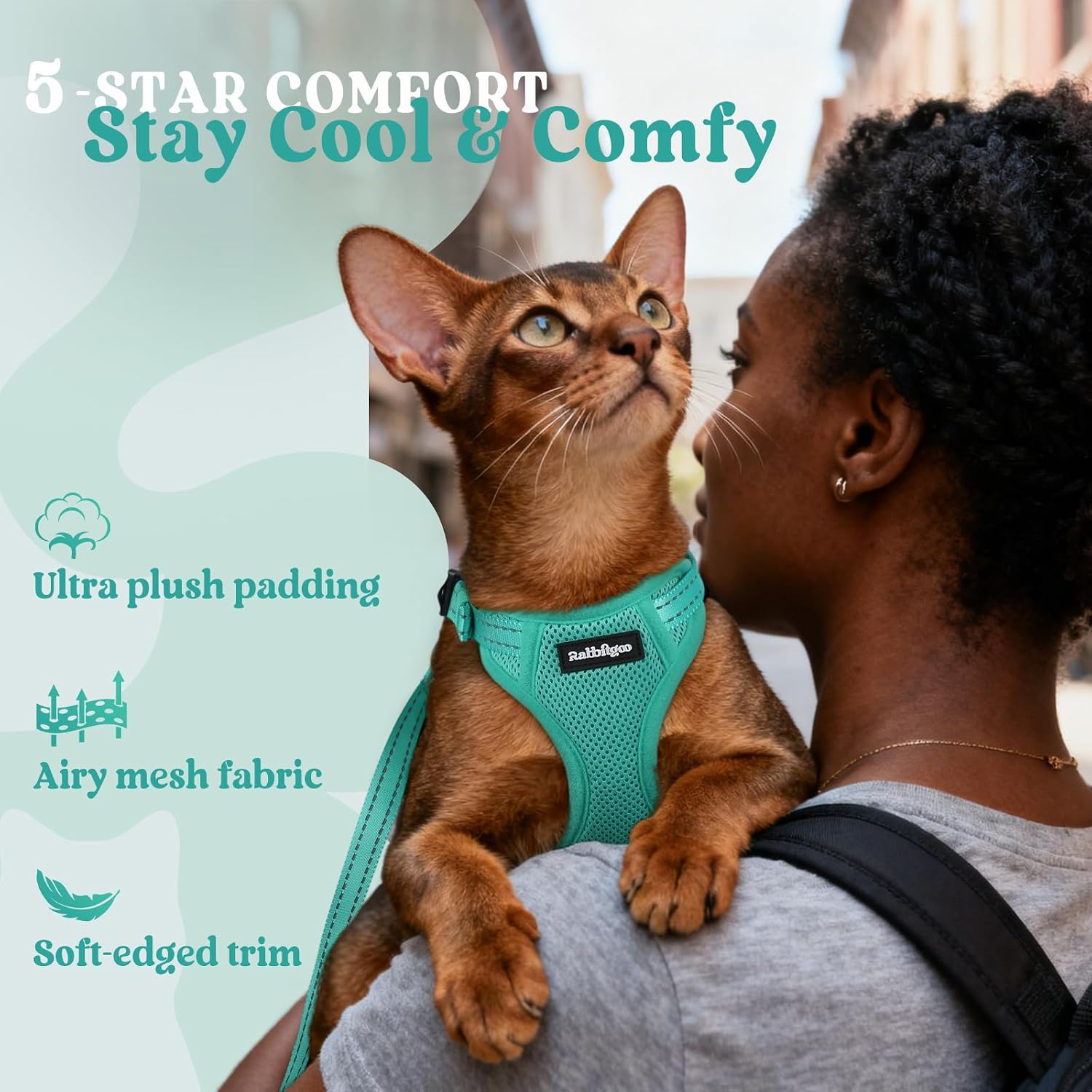 Thumbnail 5 de Rabbitgoo Cat Harness and Lead Set (M) – Escape-Proof, Reflective, Adjustable for Medium-Large Cats