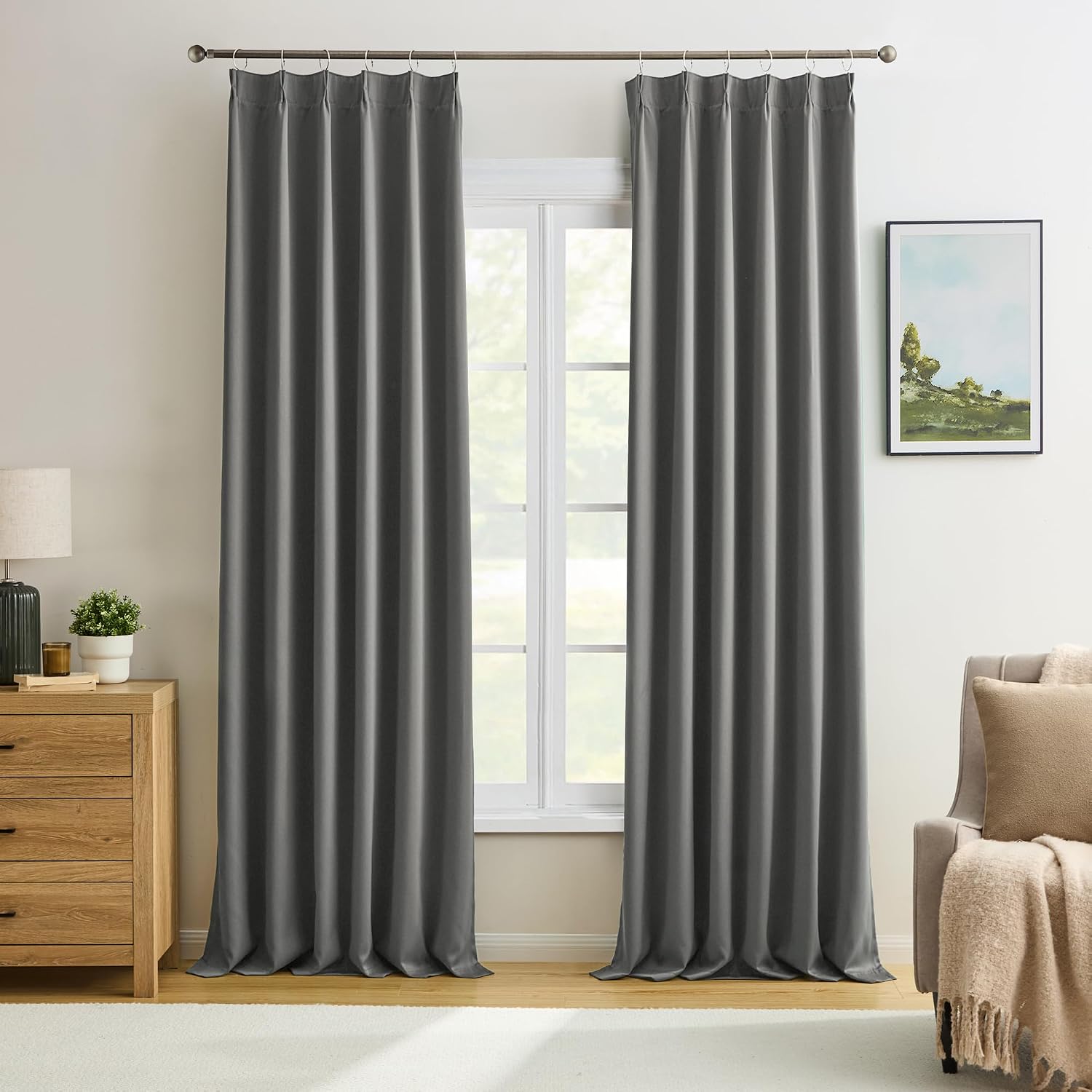 Detalle de KEQIAOSUOCAI Blackout Curtains 90-Inch