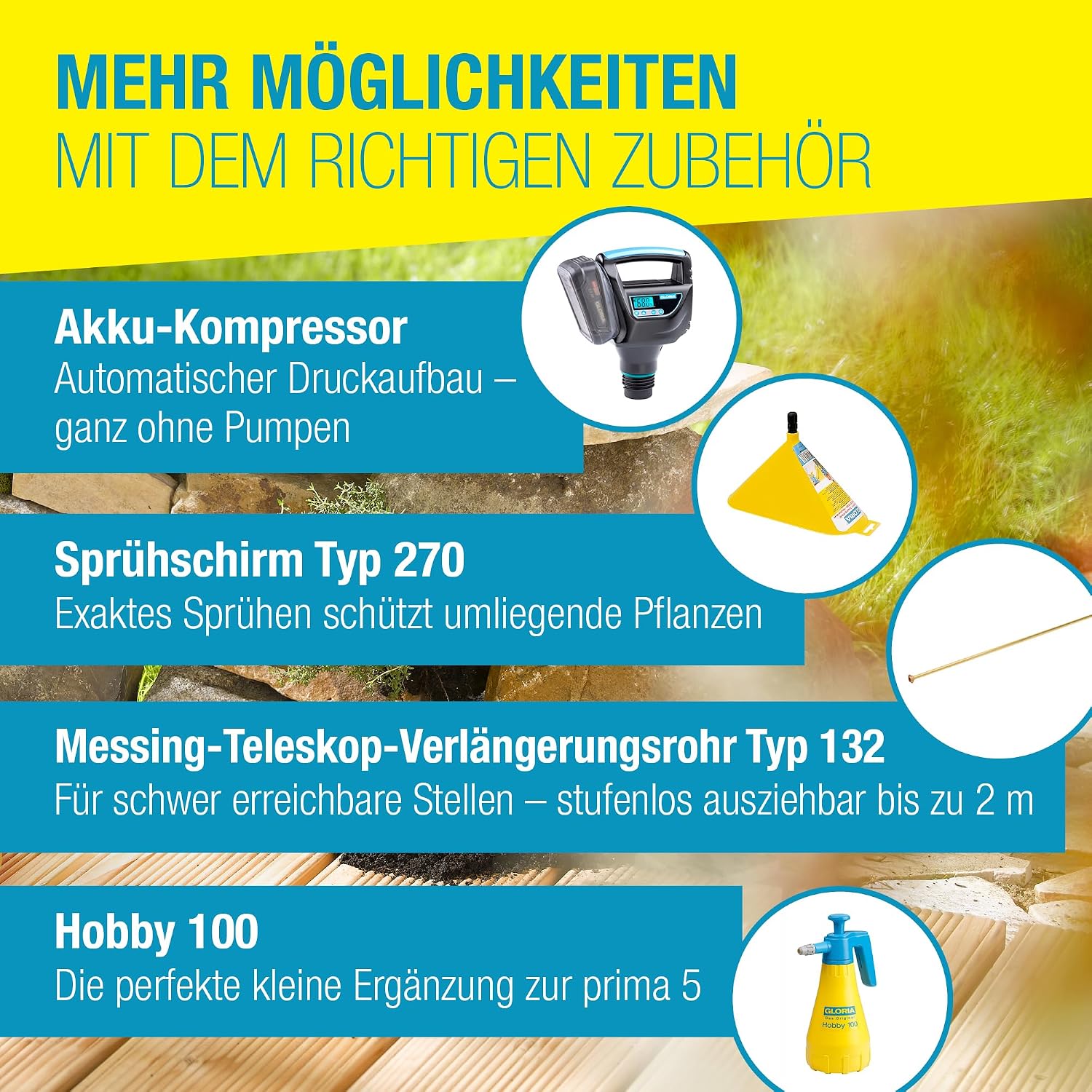 Detalle de GLORIA prima 5 Drucksprühgerät – 5 L, vielseitig einsetzbar im Garten