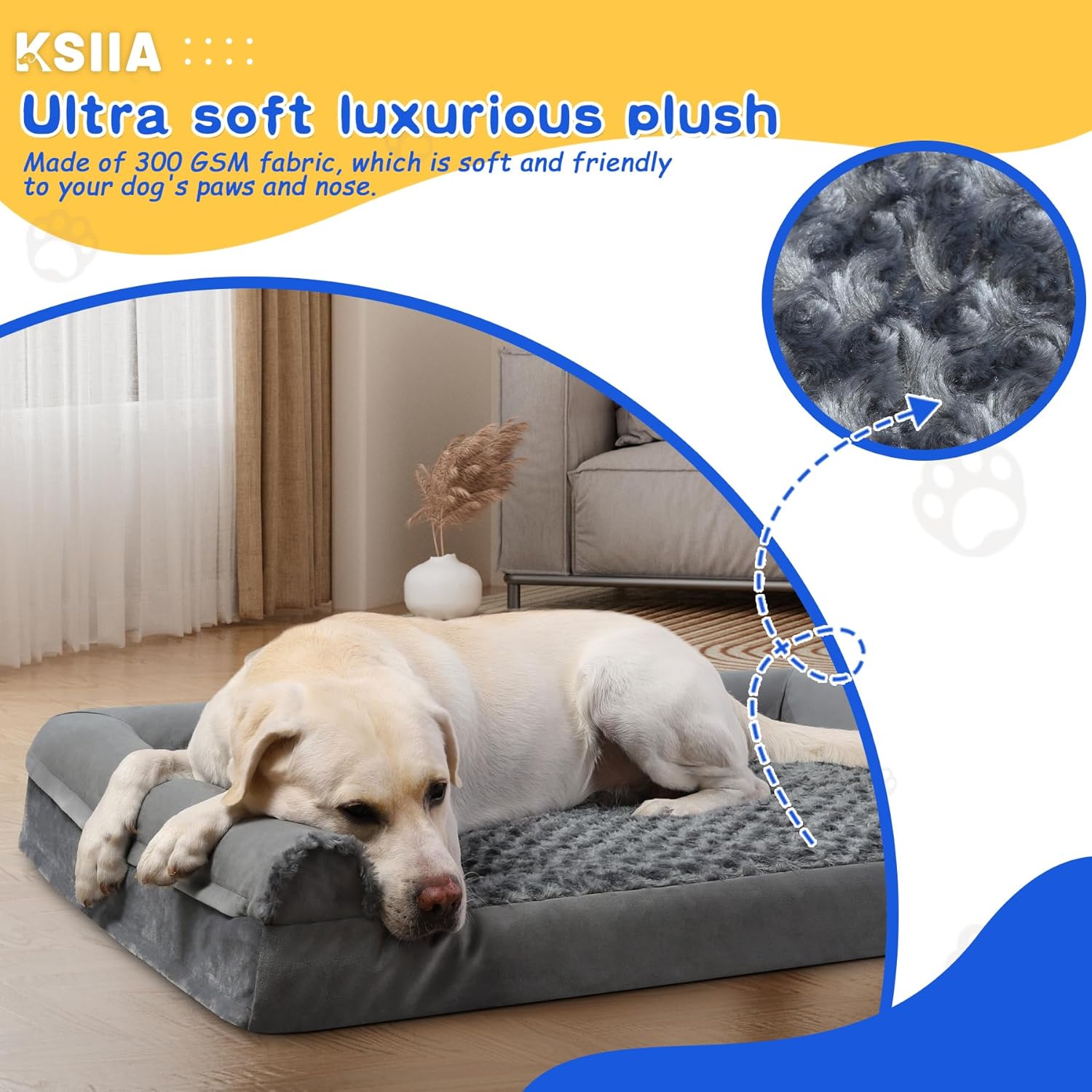 Thumbnail 5 de KSIIA XL Orthopaedic Dog Bed 111x81x18cm