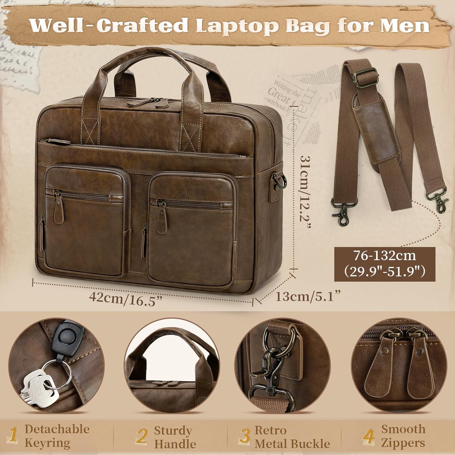 Thumbnail 4 de RAINSMORE Messenger Bag 15.6in Laptop