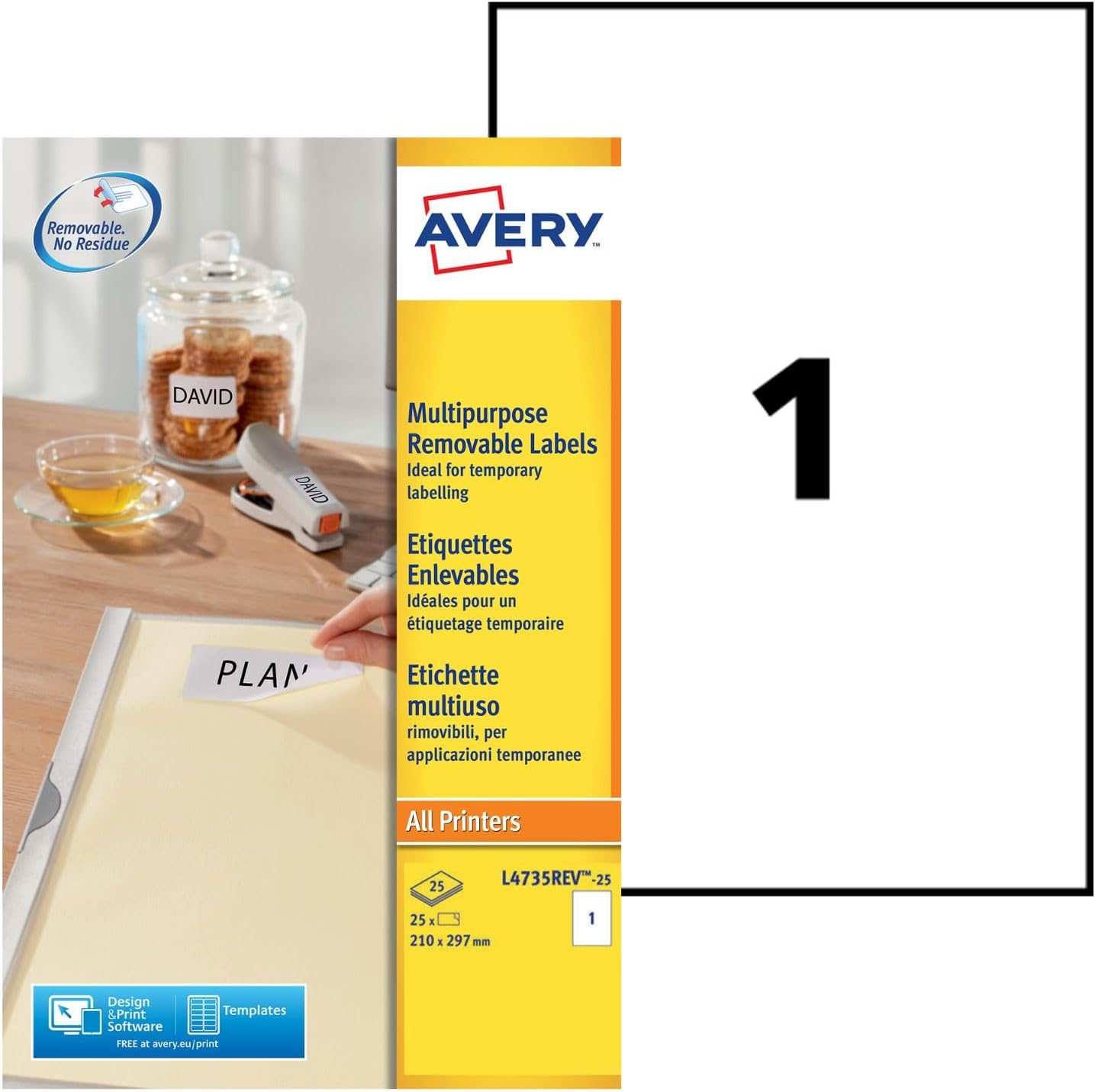 Thumbnail 5 de Étiquettes Avery amovibles 1200 Format 45,7 x 21,2 mm