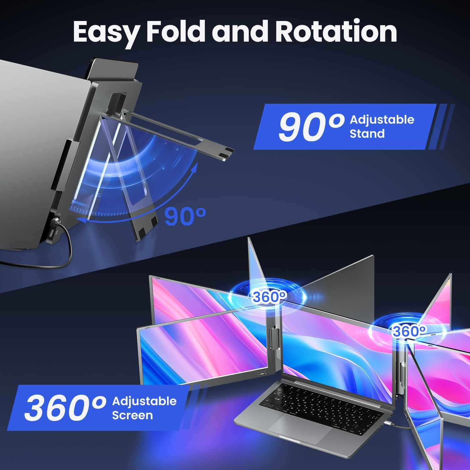 Thumbnail 2 de KPKUE X90E Pro 15.6-inch Dual Laptop Screen Extender Monitor (1080P FHD IPS, Portable, Plug and Play)