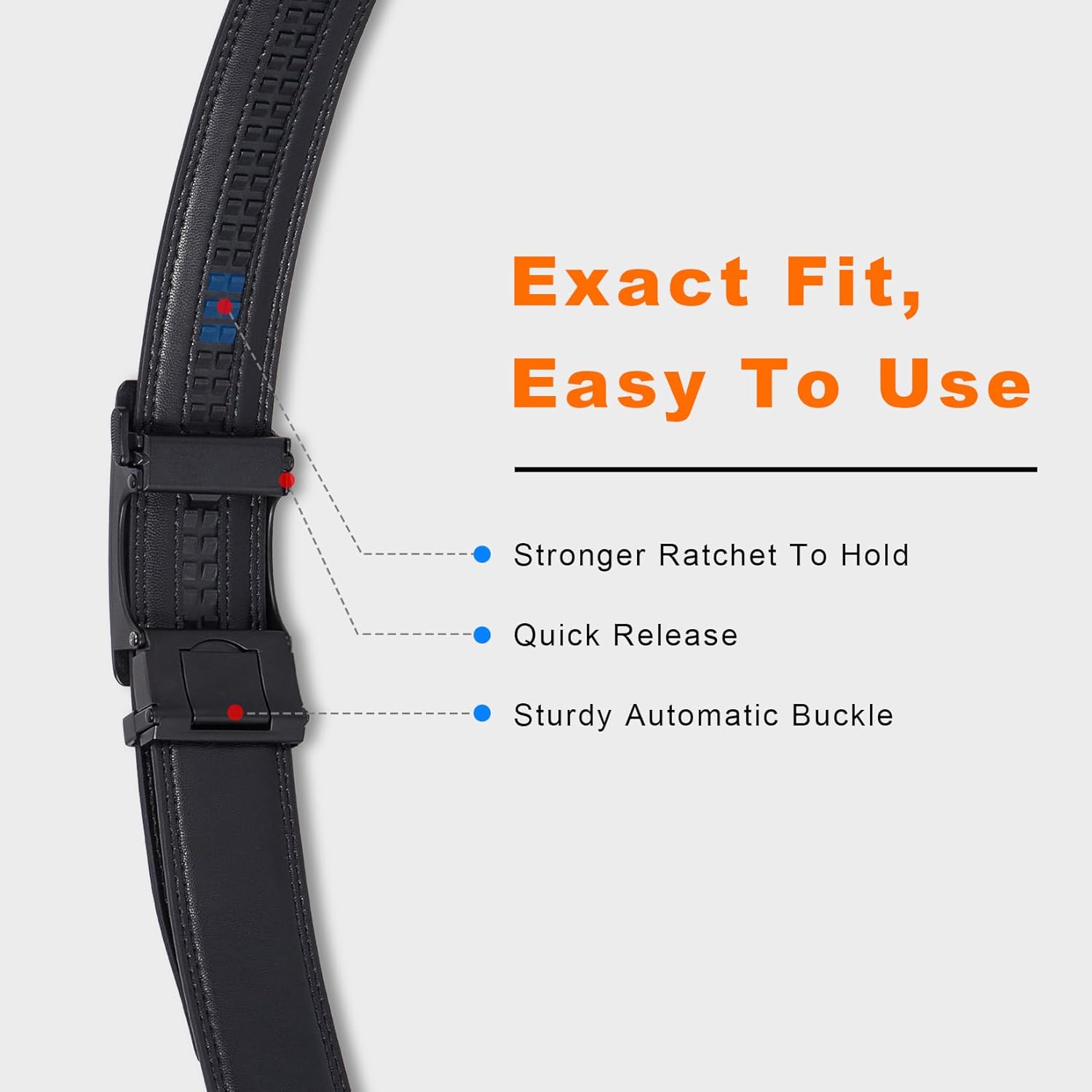 Thumbnail 4 de Vatan Leather Ratchet Belt for Men – Adjustable Buckle, 1 3/8" Wide, Dress to Casual