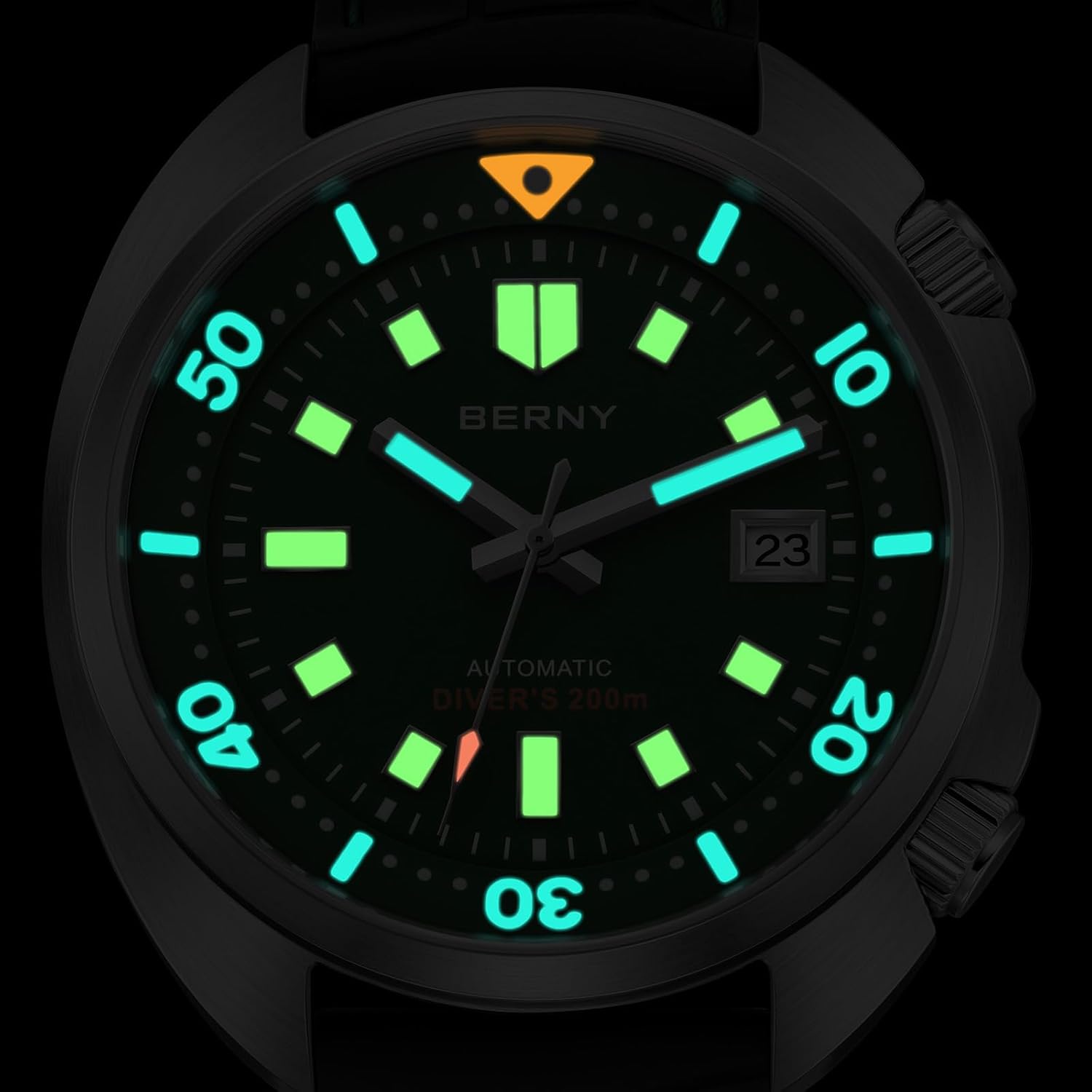 Thumbnail 3 de BERNY Automatische Herrenuhr 200M wasserdichte Tauchuhr mit Saphirglas und Super-Lumi-Ziffern