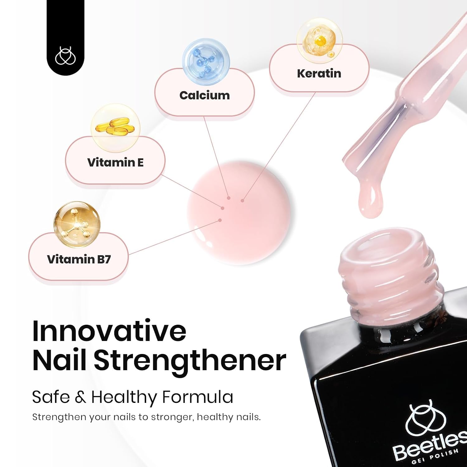 Detalle 2 de Beetles Rubber Base Gel Nail Polish 6-color set ๐