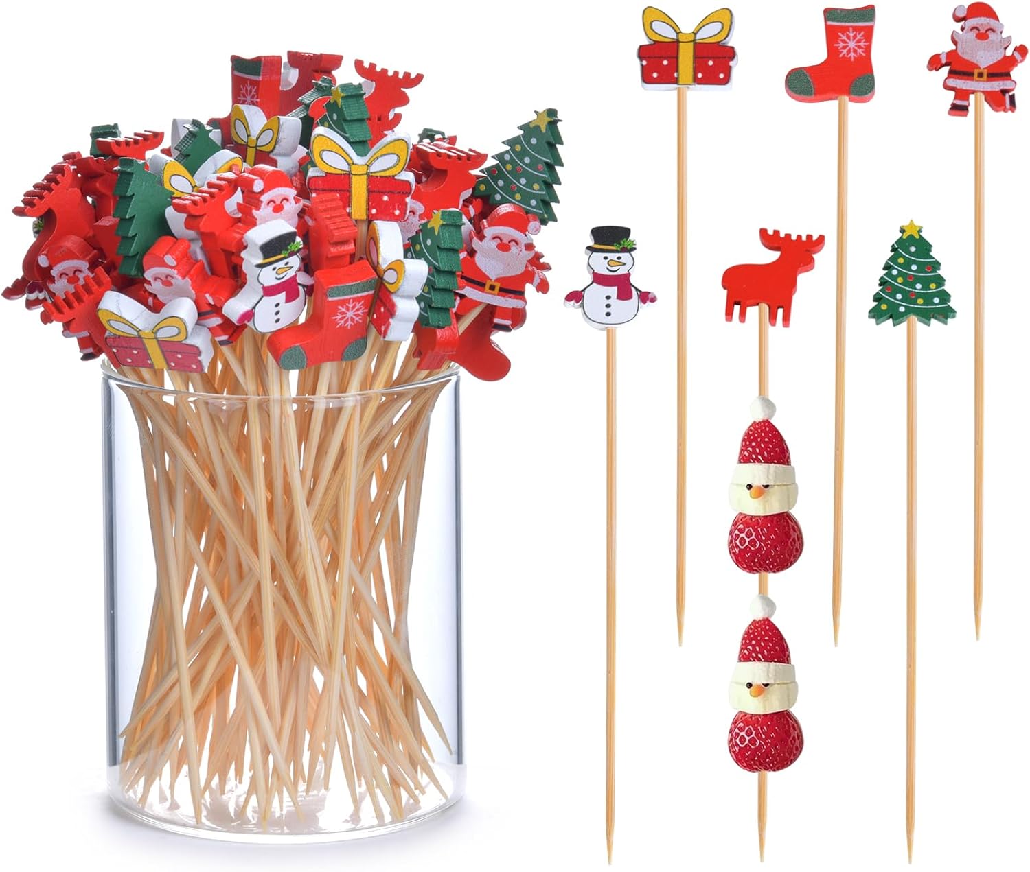 Detalle de JtmyAota Bamboo Cocktail Picks, 4.7-Inch