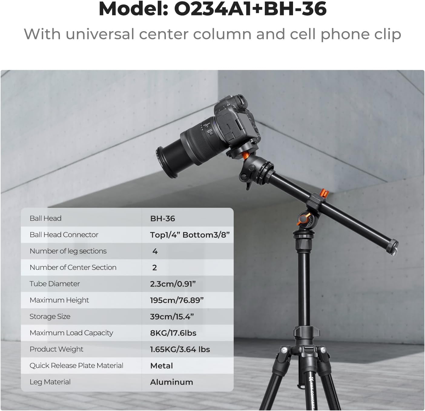 Thumbnail 5 de K&F Concept 76in Camera Tripod