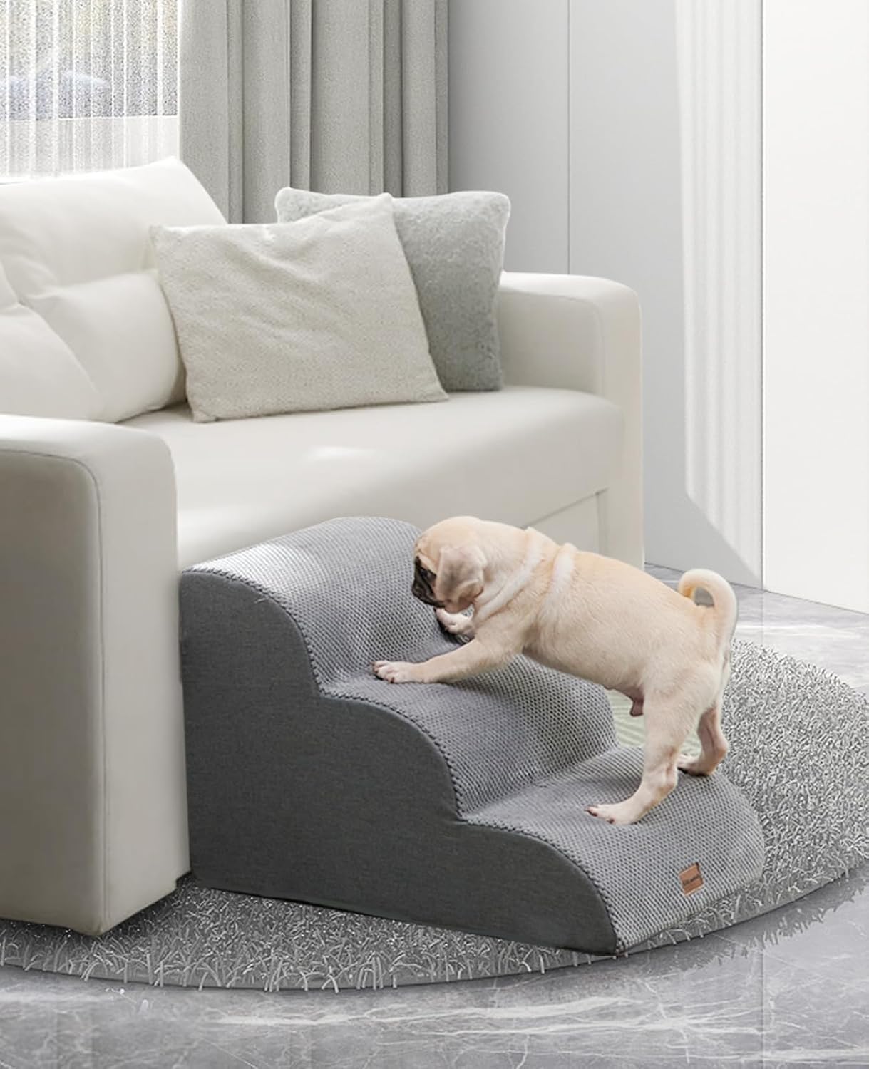 Thumbnail 6 de Hundetreppe 40 cm Hoch – rutschfeste Treppe für kleine Hunde mit abnehmbarem Bezug und wasserdichtem Bezug